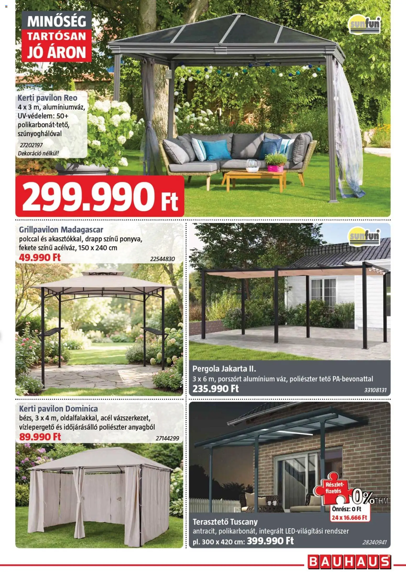 Bauhaus akciós ujság - amely érvényes a következő dátumtól: 02.04.2026 | Oldal: 11 | Termékek: Pavilon, Kerti pavilon, Dekoráció