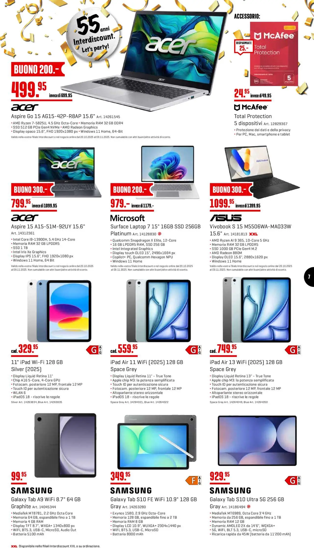 Interdiscount Aktionen IT – gültig ab 20.10.2025 | Seite: 7 | Produkte: Audio, Smartphone, Tablet, Ipad