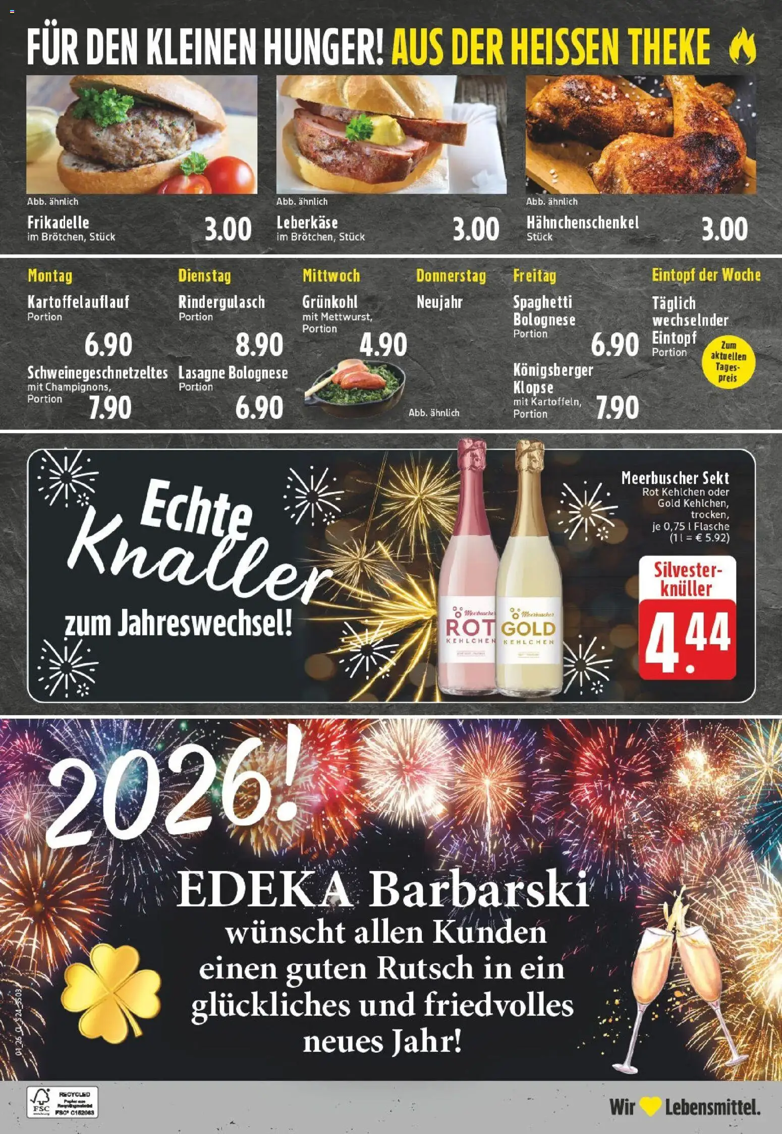 Edeka prospekt Meerbusch	 – gültig ab 28.12.2025 | Seite: 30 | Produkte: Rindergulasch, Hahnchenschenkel, Champignons, Leberkase