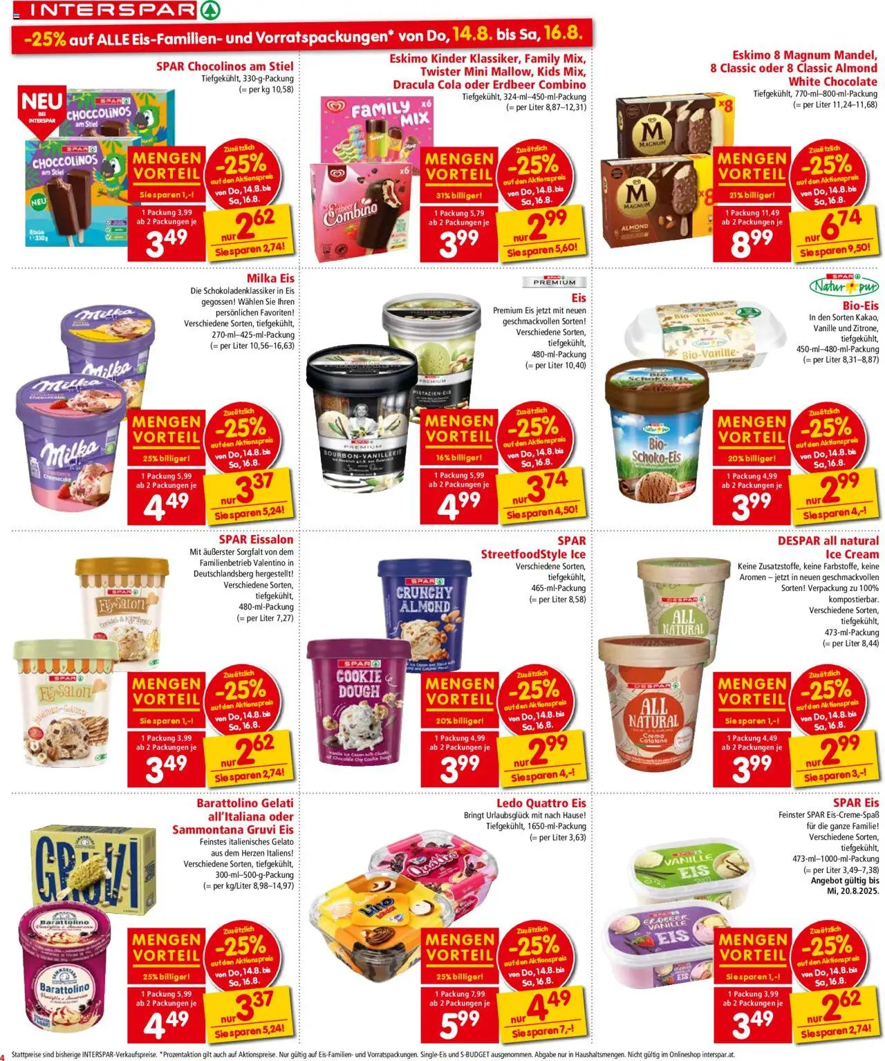 Interspar Flugblatt - Salzburg gültig ab 14.08.2025 | Seite: 4 | Produkte: Eis