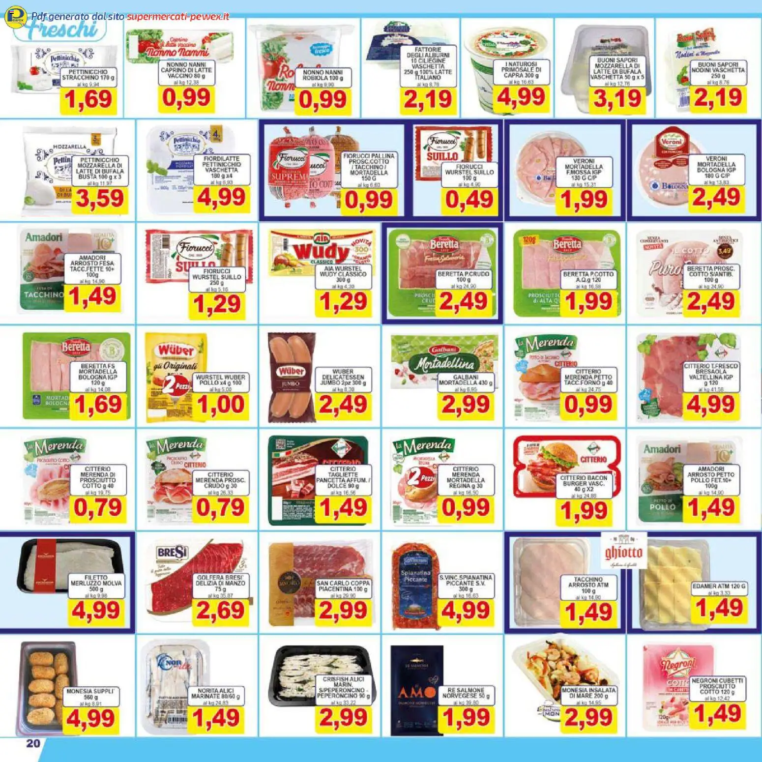 Volantino Pewex del 06.03.2026 | Pagina: 20 | Prodotti: Arrosto, Pancetta, Mozzarella, Peperoncino