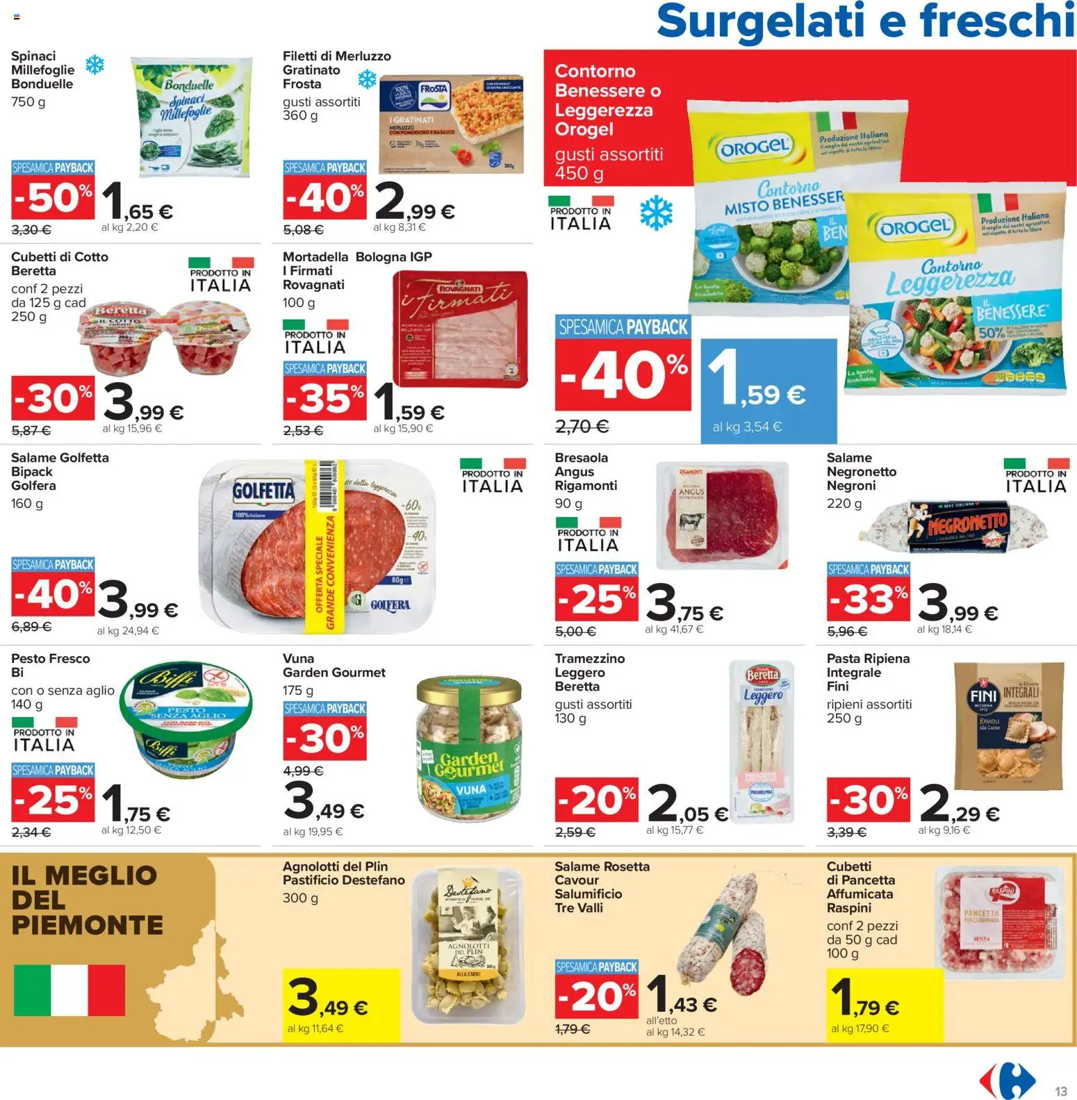 Volantino Carrefour del 07.04.2026 | Pagina: 13 | Prodotti: Bresaola, Pancetta, Spinaci, Tramezzino