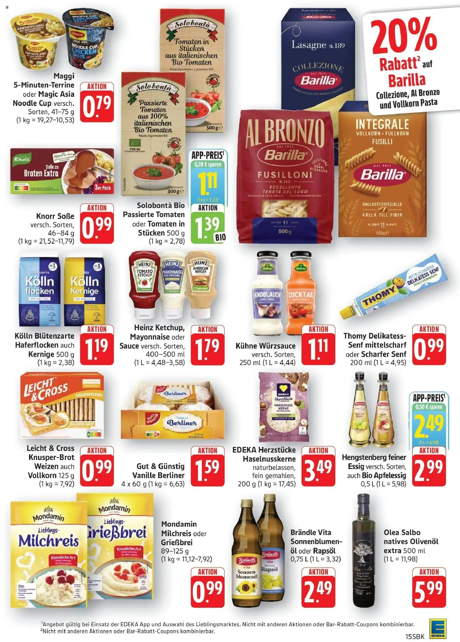 Edeka prospekt Walldorf	 – gültig ab 05.04.2026 | Seite: 15 | Produkte: Barilla, Rapsöl, Mayonnaise, Ketchup