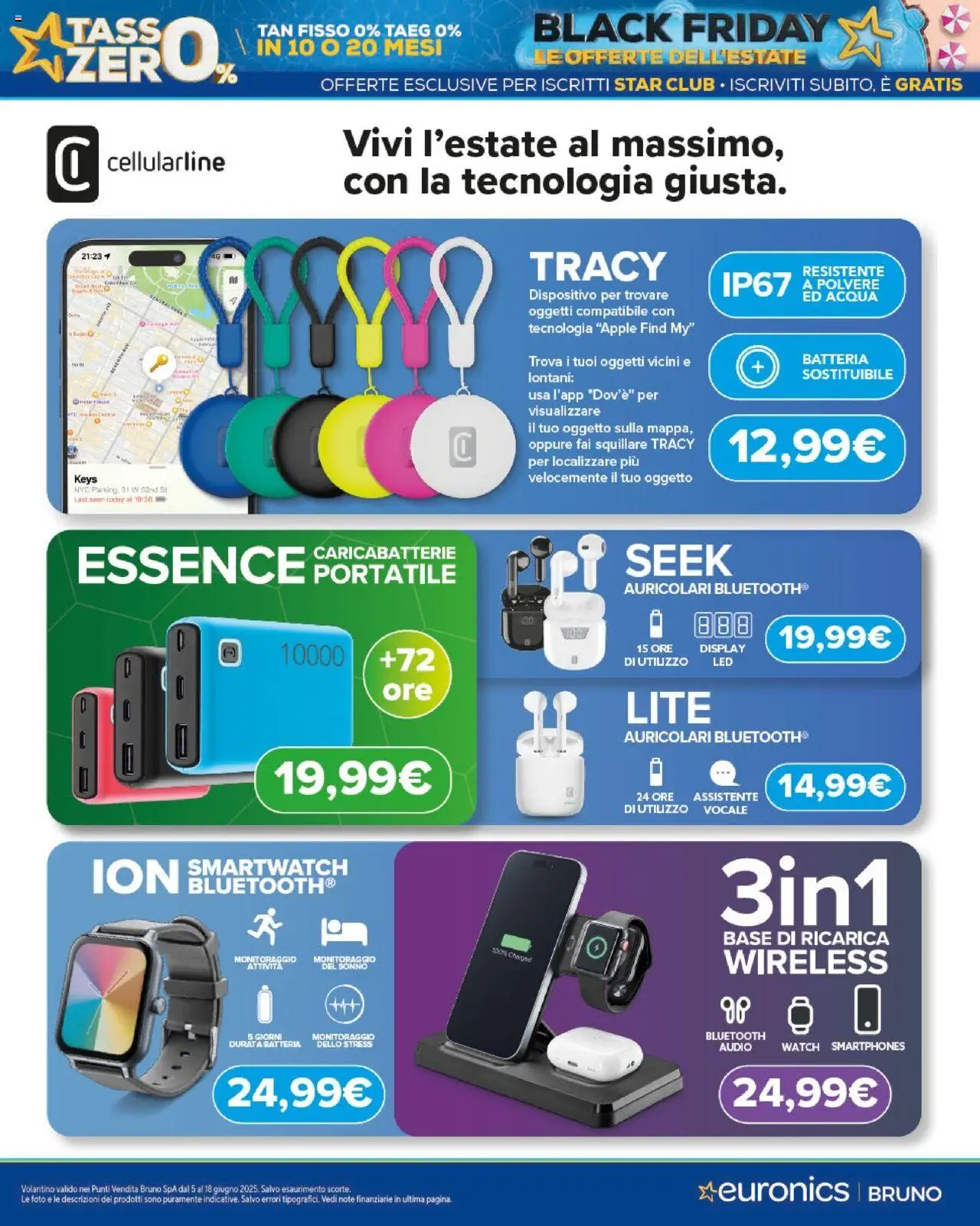 Volantino Euronics del 05.06.2025 | Pagina: 6 | Prodotti: Auricolari, Smartwatch, Batteria, Caricabatterie