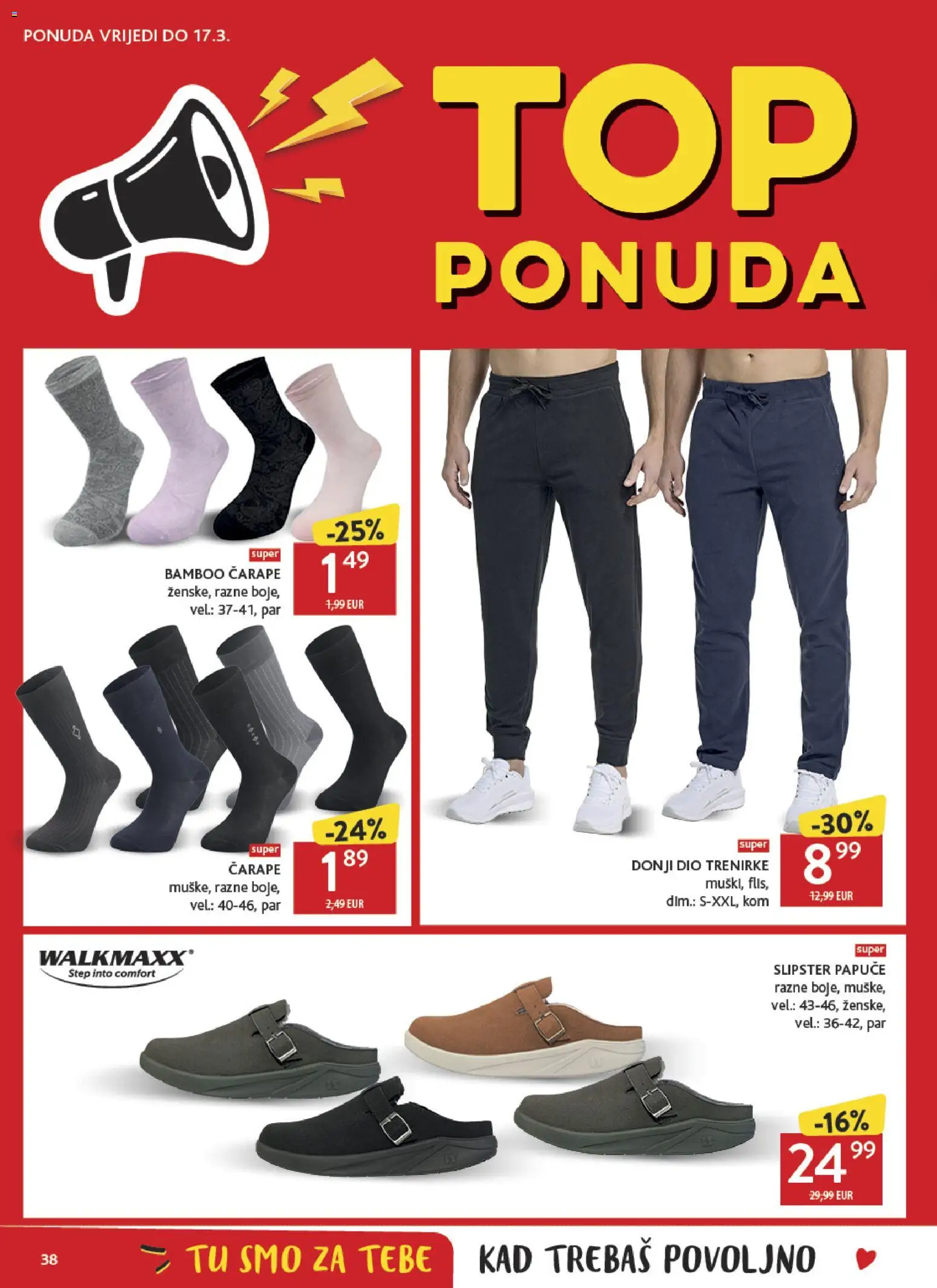 Konzum katalog | vrijedi od 04.03.2026 | Stranica: 38 | Proizvodi: Čarape, Papuče