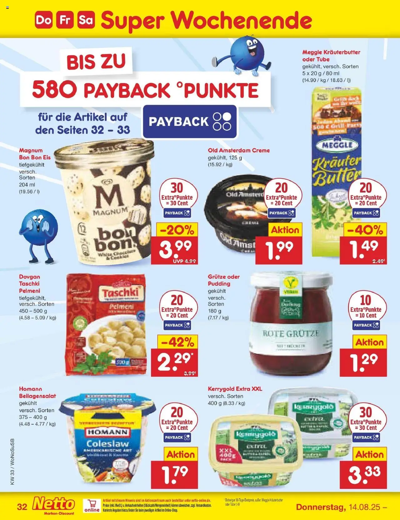 Netto Marken-Discount prospekt Lahnau	 - gültig ab dem 10.08.2025 | Seite: 48 | Produkte: Butter, Kräuterbutter, Pudding, Eis