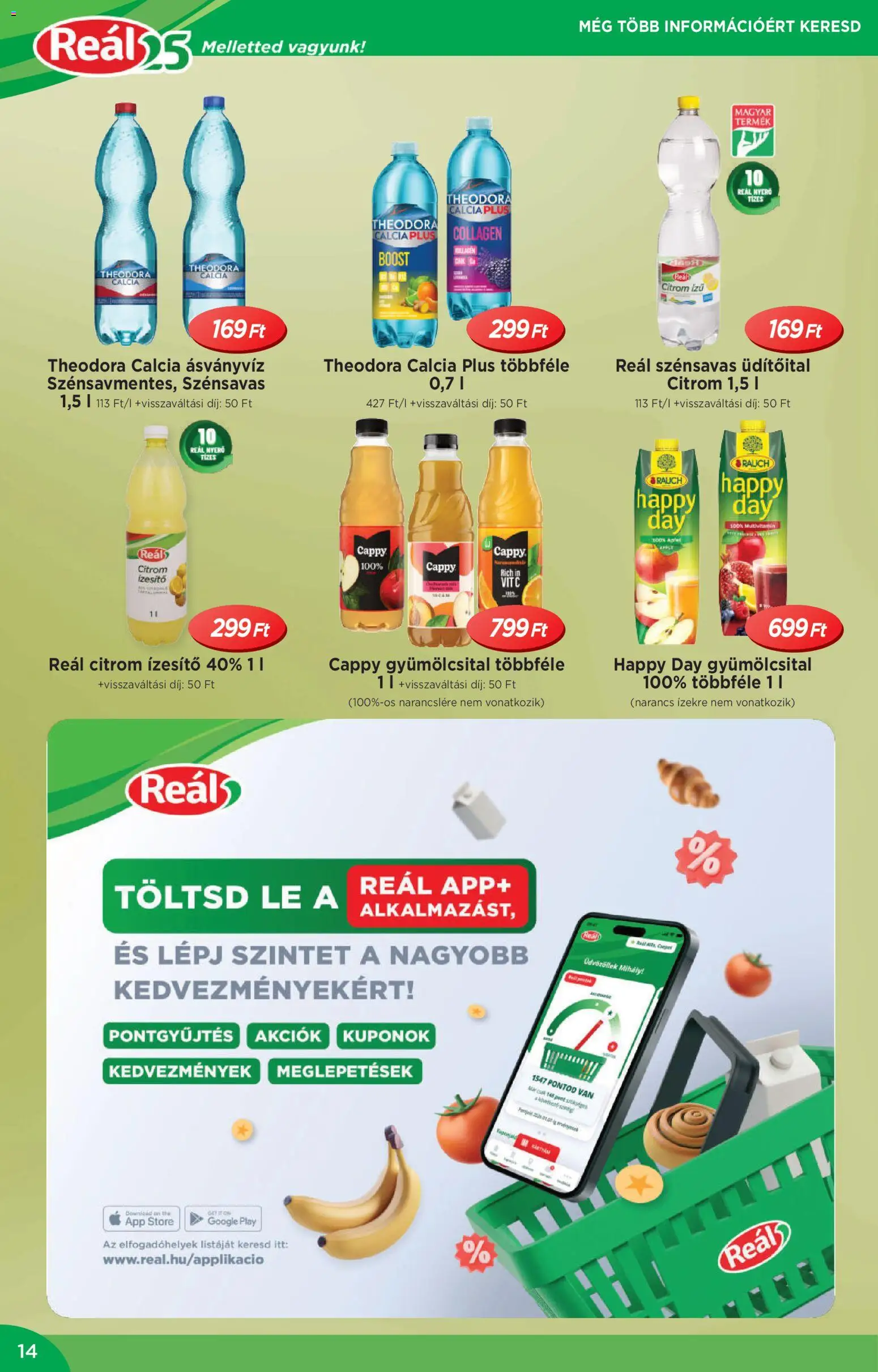 Reál akciós ujság - amely érvényes a következő dátumtól: 04.02.2026 | Oldal: 14 | Termékek: Ásványvíz, Narancs, Multivitamin, Citrom