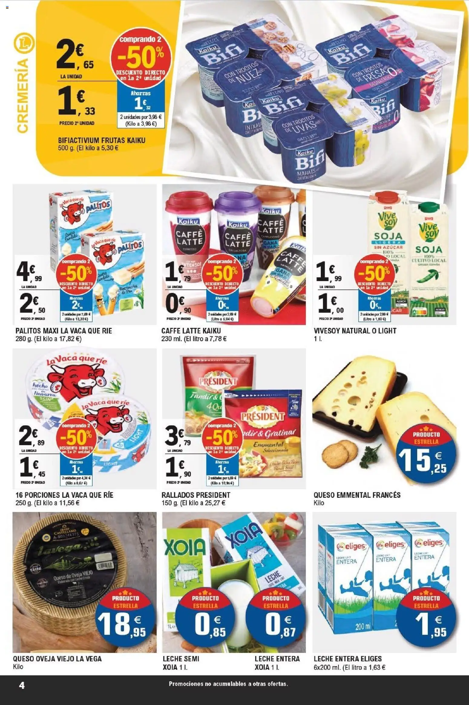 E.Leclerc - La semana del Ahorro │ válido desde el 16.02.2026 | Página: 4 | Productos: Leche entera, Queso de oveja, Leche, Τζίντζερ