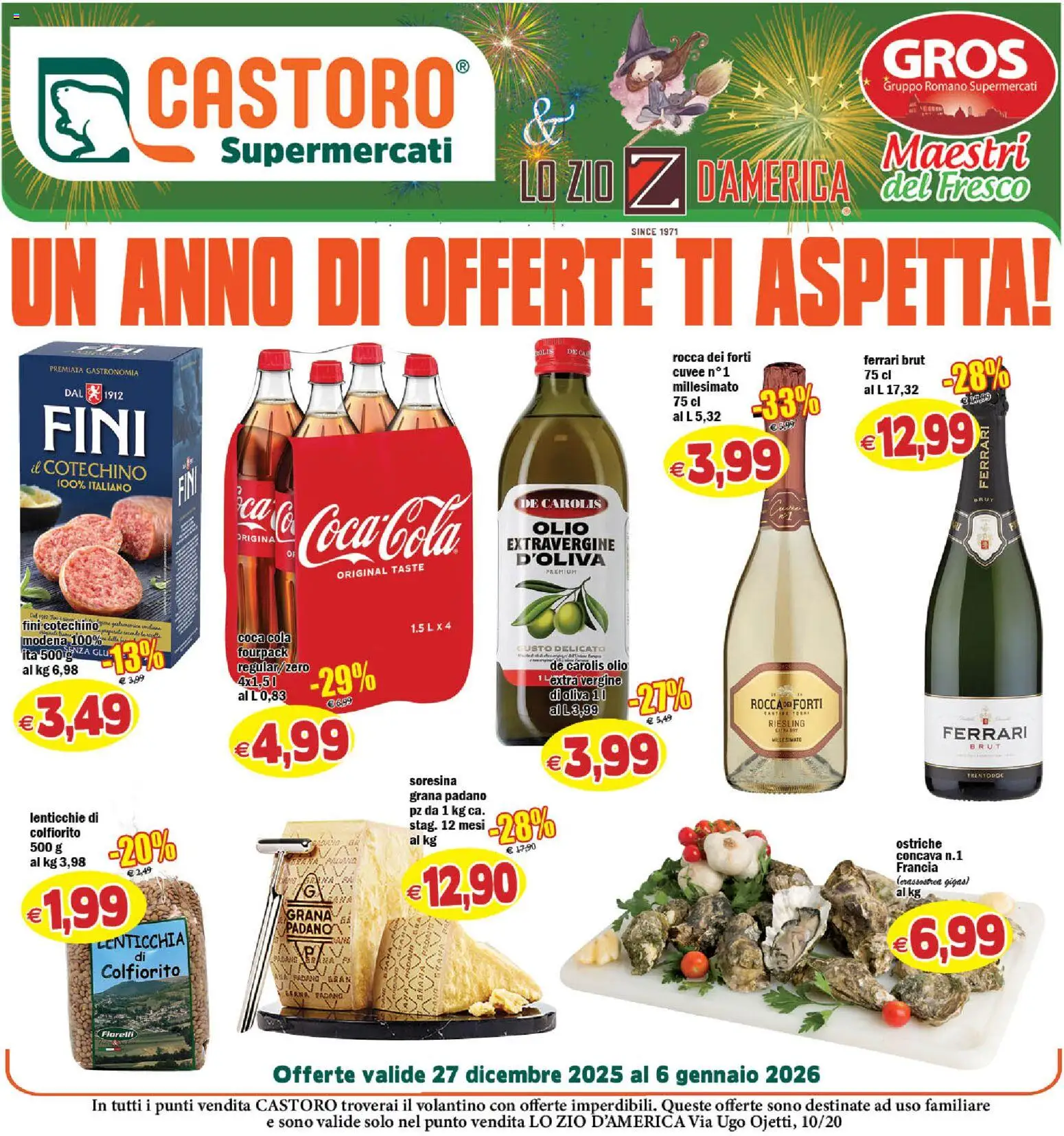 Volantino Il Castoro del 27.12.2025 | Pagina: 1 | Prodotti: Lenticchie, Olio, Grana Padano, Cotechino