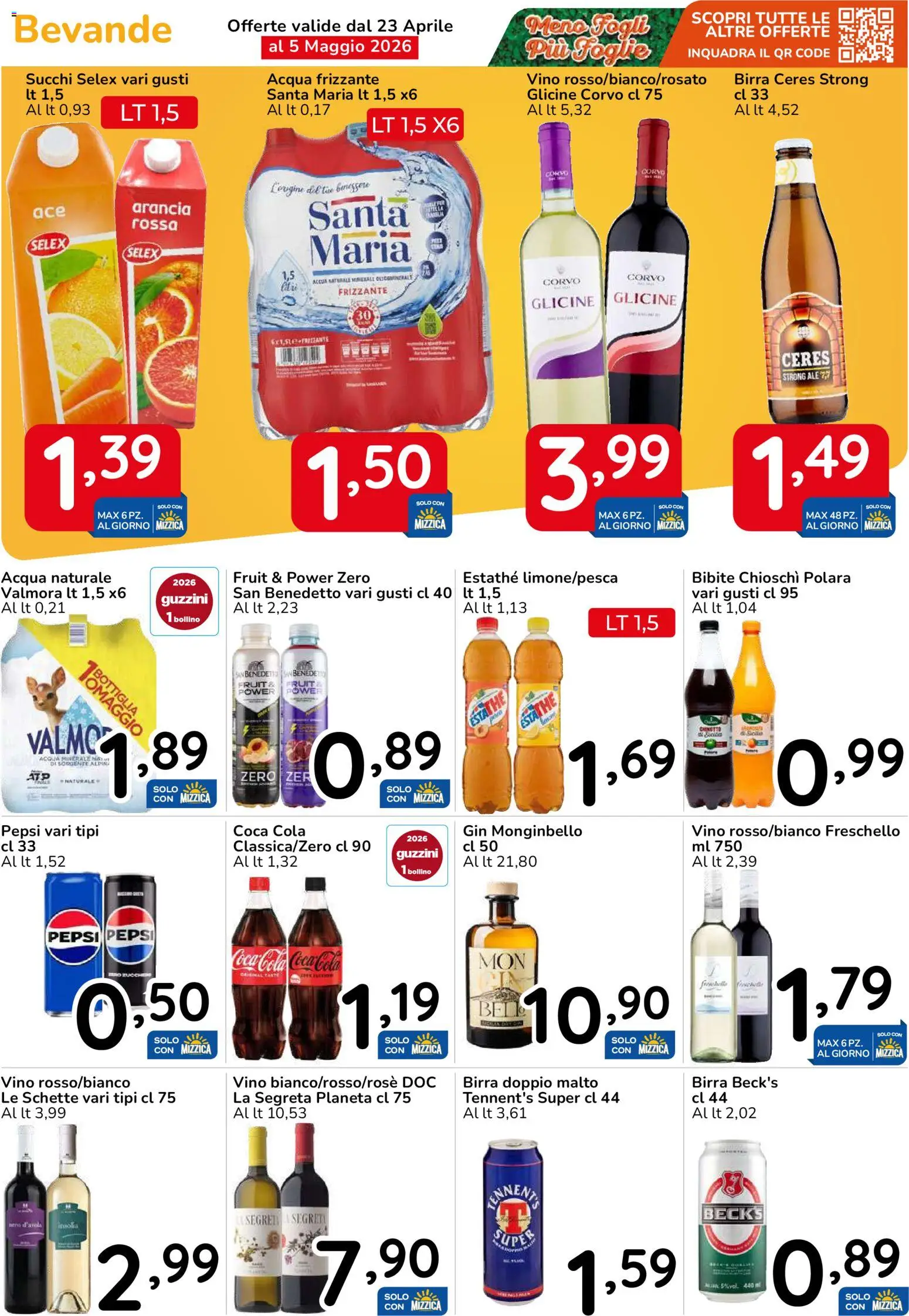 Volantino Famila del 23.04.2026 | Pagina: 35 | Prodotti: Birra, Gin, Ceres, Acqua naturale