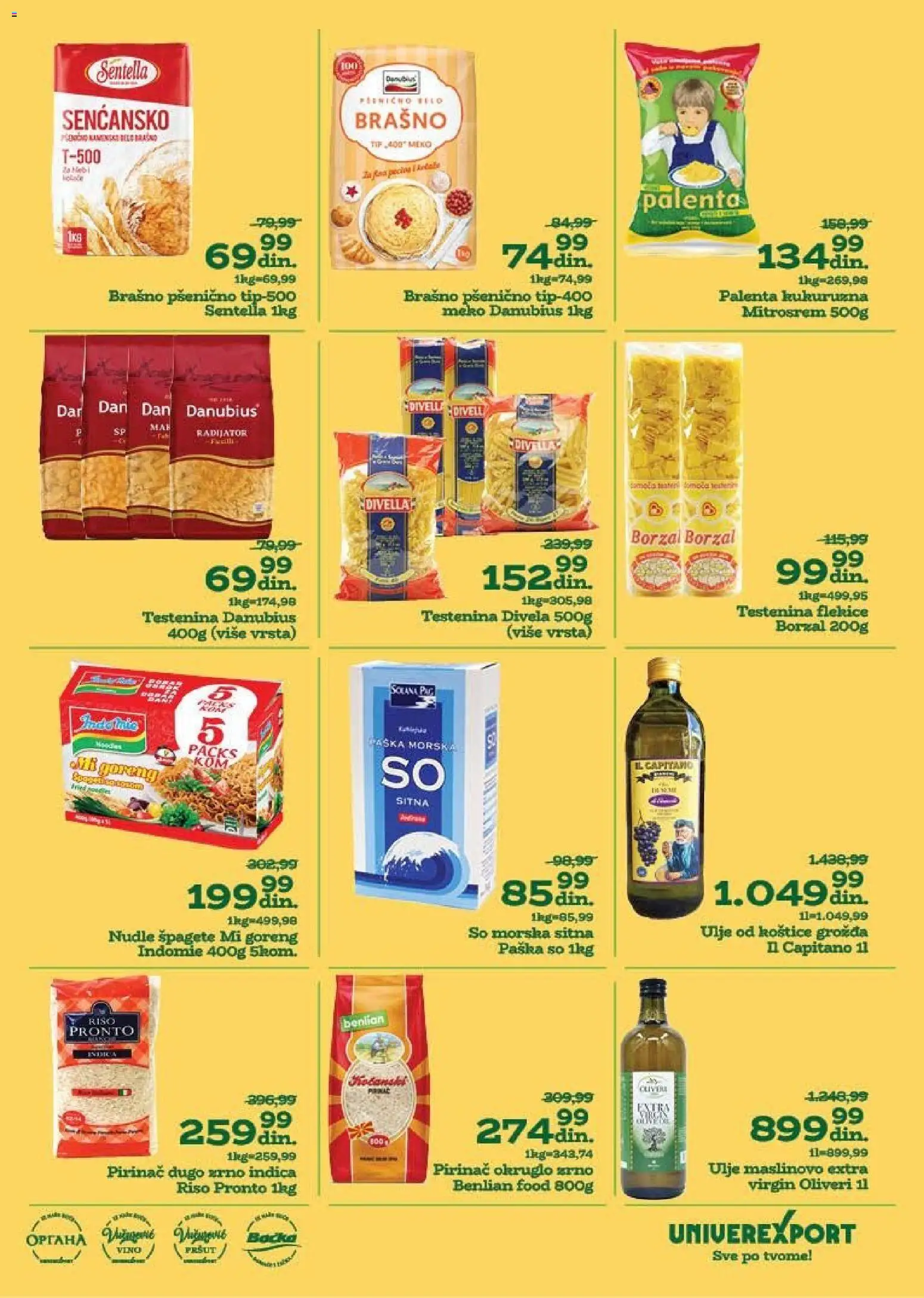 Univerexport katalog - važi od 08.12.2025 | Strana: 13 | Proizvode: Testenina, Brašno, Ulje, Pirinač