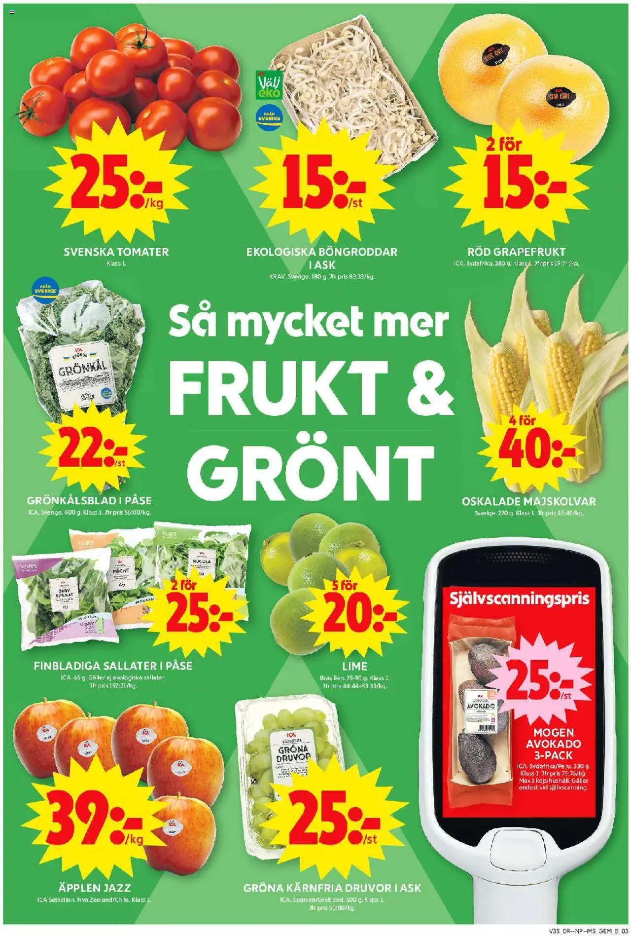 ICA Maxi reklamblad aktuell från 25.08.2025 | Sida: 3 | Produkter: Avocado, Galler, Äpplen, Grapefrukt