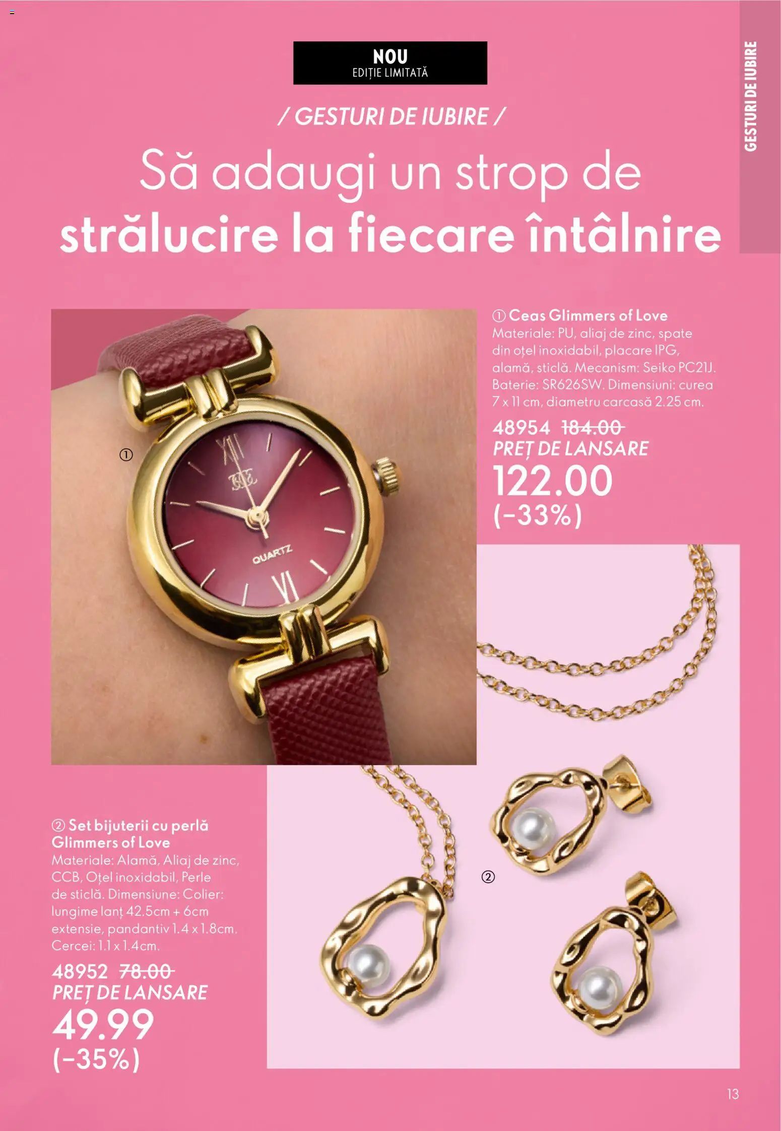 Noul catalog Oriflame – valabil de la 21.01.2026 | Pagină: 13 | Produse: Ceas, Cercei, Akrilik boya, Baterie