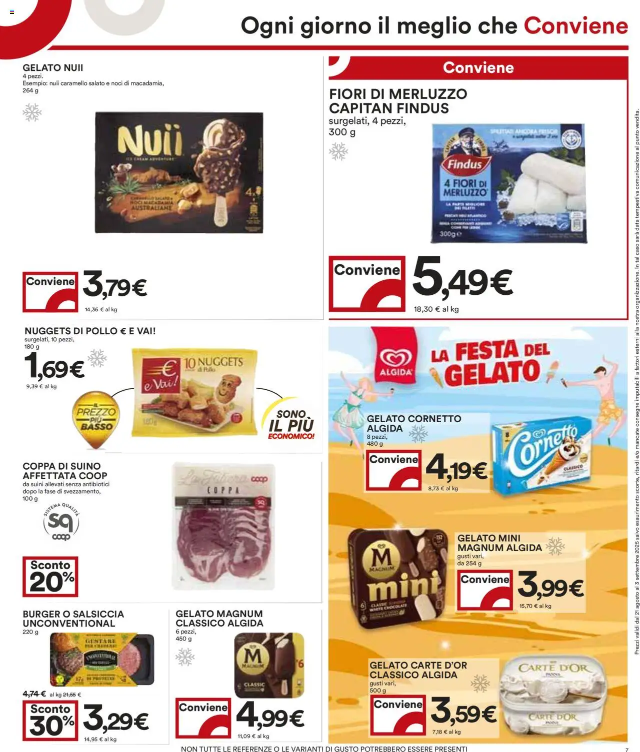 Volantino COOP del 21.08.2025 | Pagina: 7 | Prodotti: Pollo, Nuggets, Suino, Noci