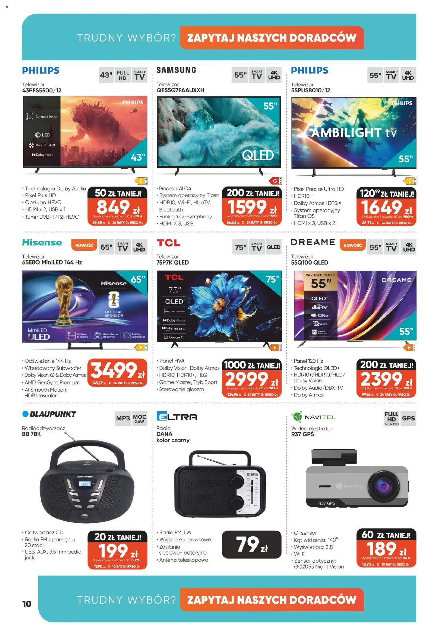 Max elektro gazetka od 26.03.2026 | Strona: 10 | Produkty: Telewizor, Audio, Radio, USB