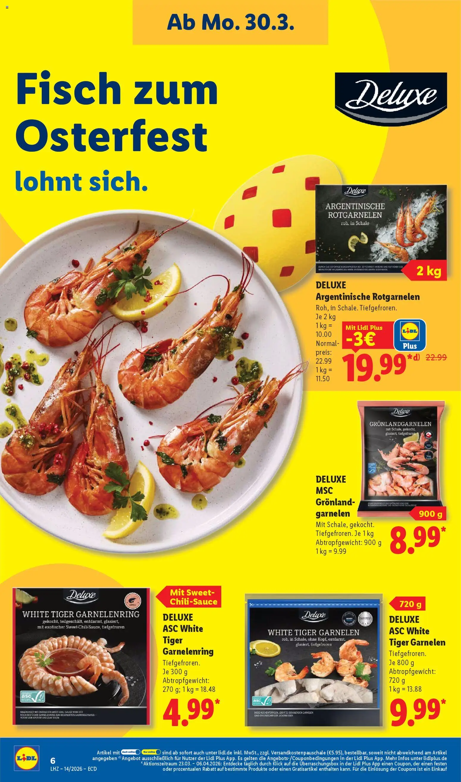 Lidl Prospekt – gültig ab 30.03.2026 | Seite: 18 | Produkte: Garnelen, Fisch, Chili, Tiger garnelen