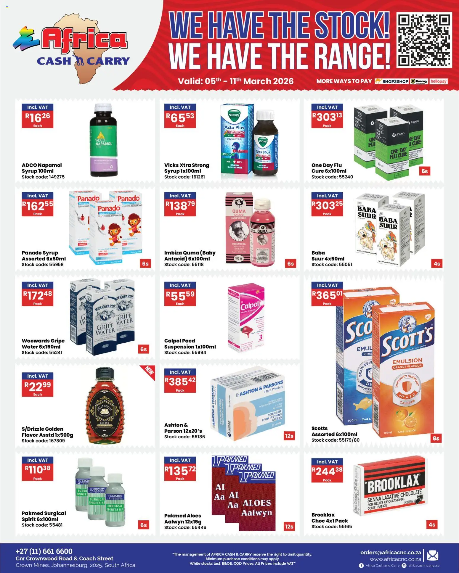New Africa Cash & Carry catalogue – valid from 05.03.2026 | Page: 9 | Products: Drone, Cough syrup, Oil, Water