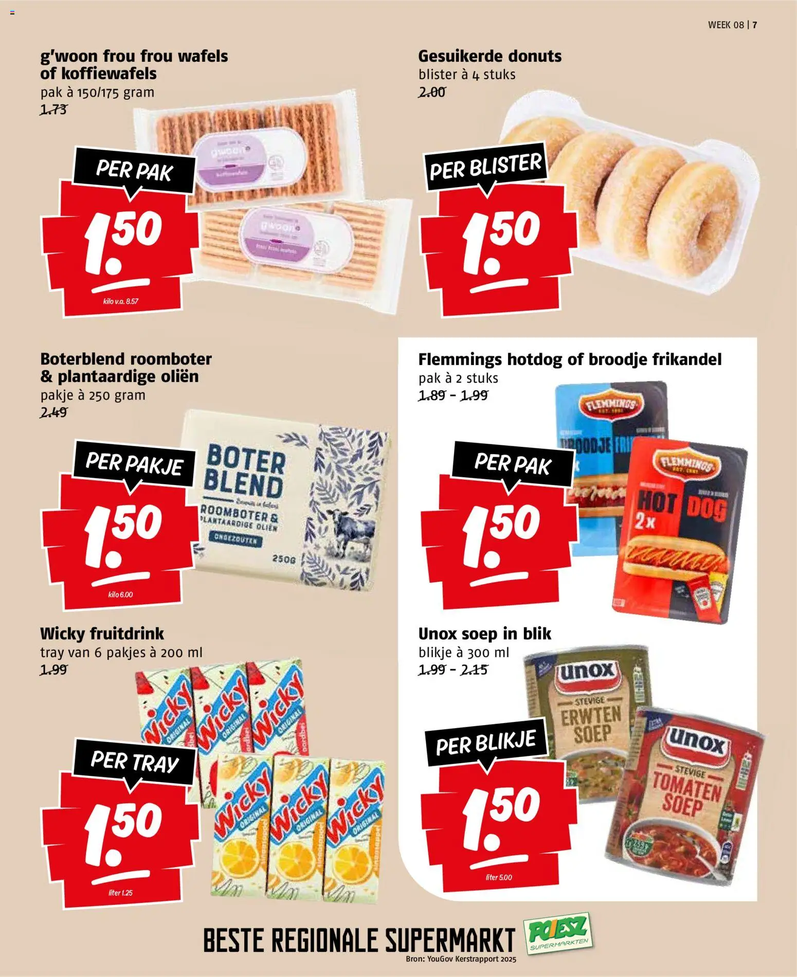 {H1} | Pagina: 7 | Producten: Hotdog, Donuts, Roomboter, Wafels