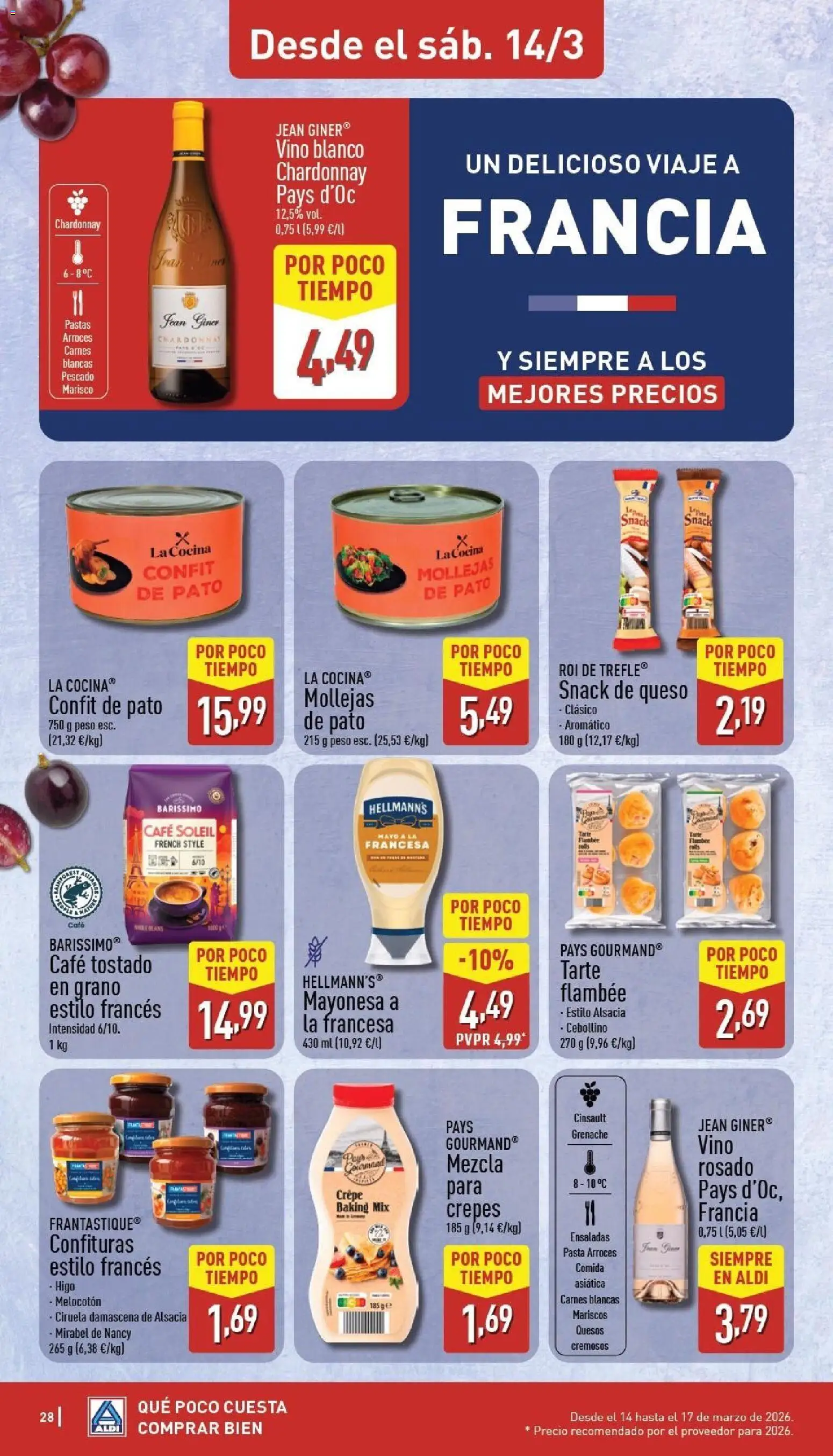 Aldi folleto Baleares │ válido desde el 09.03.2026 | Página: 28 | Productos: Vino rosado, Pasta, Οθόνη προβολής, Peso
