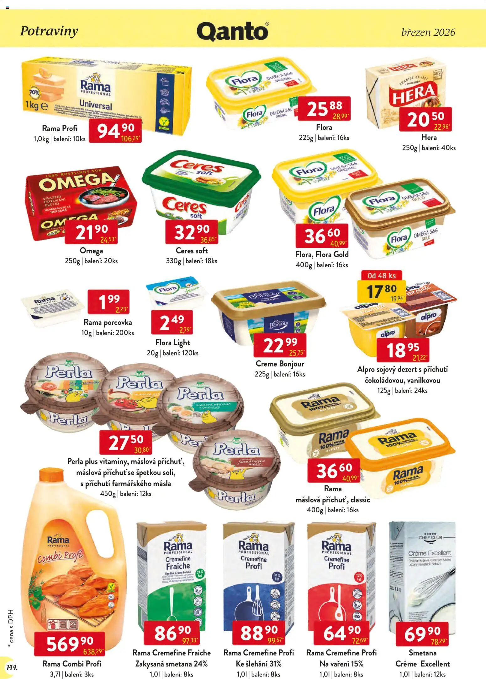 Astur & Qanto leták - Velkoobchod 03/2026 od 01.03.2026 | Strana: 144 | Produkty: Flora Light, Omega, Perla, Flora