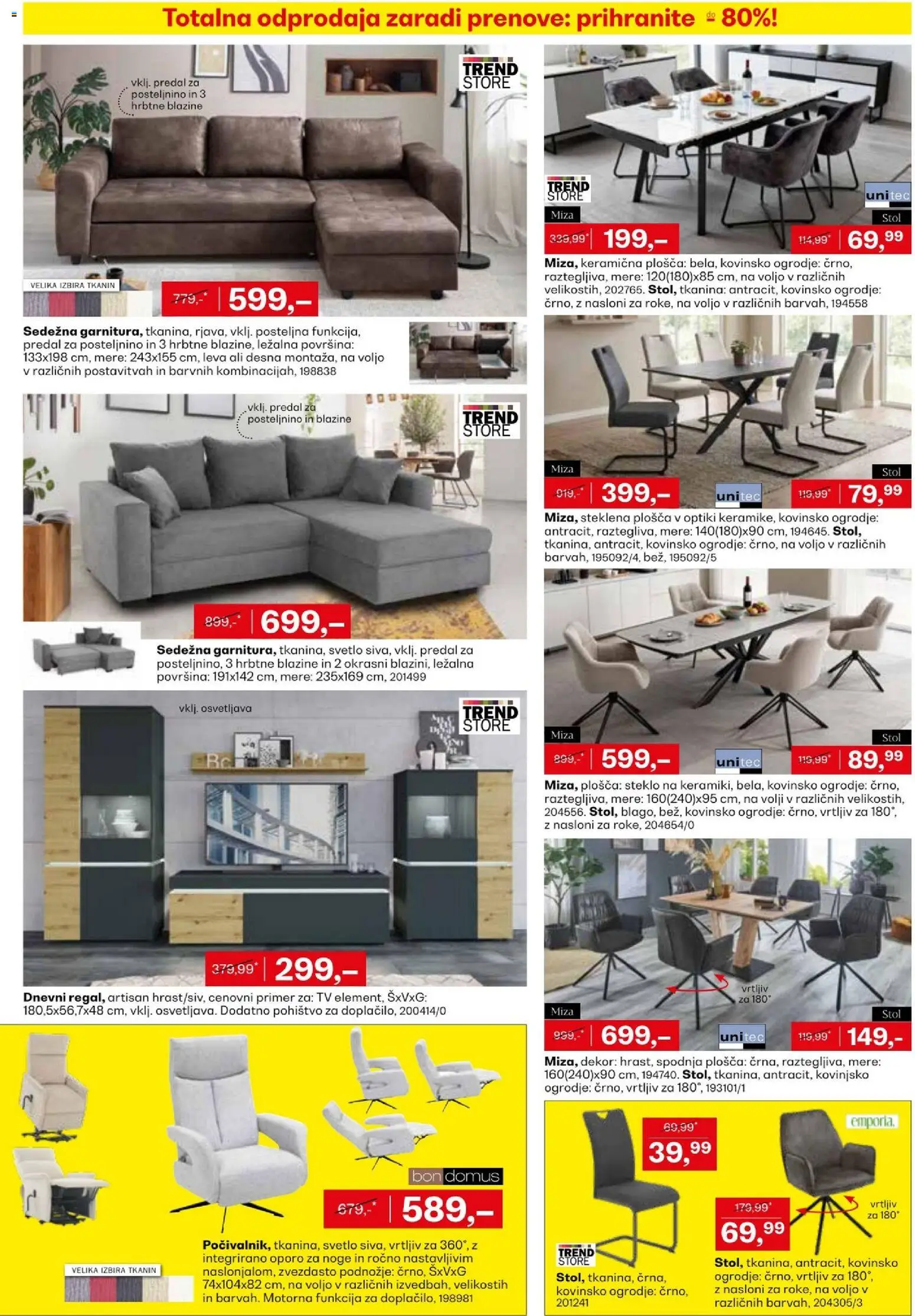 Novi Rutar katalog ponudbe – veljaven od 18.03.2026 | Stran: 3 | Izdelki: Tv, Pohištvo, Miza, Stol