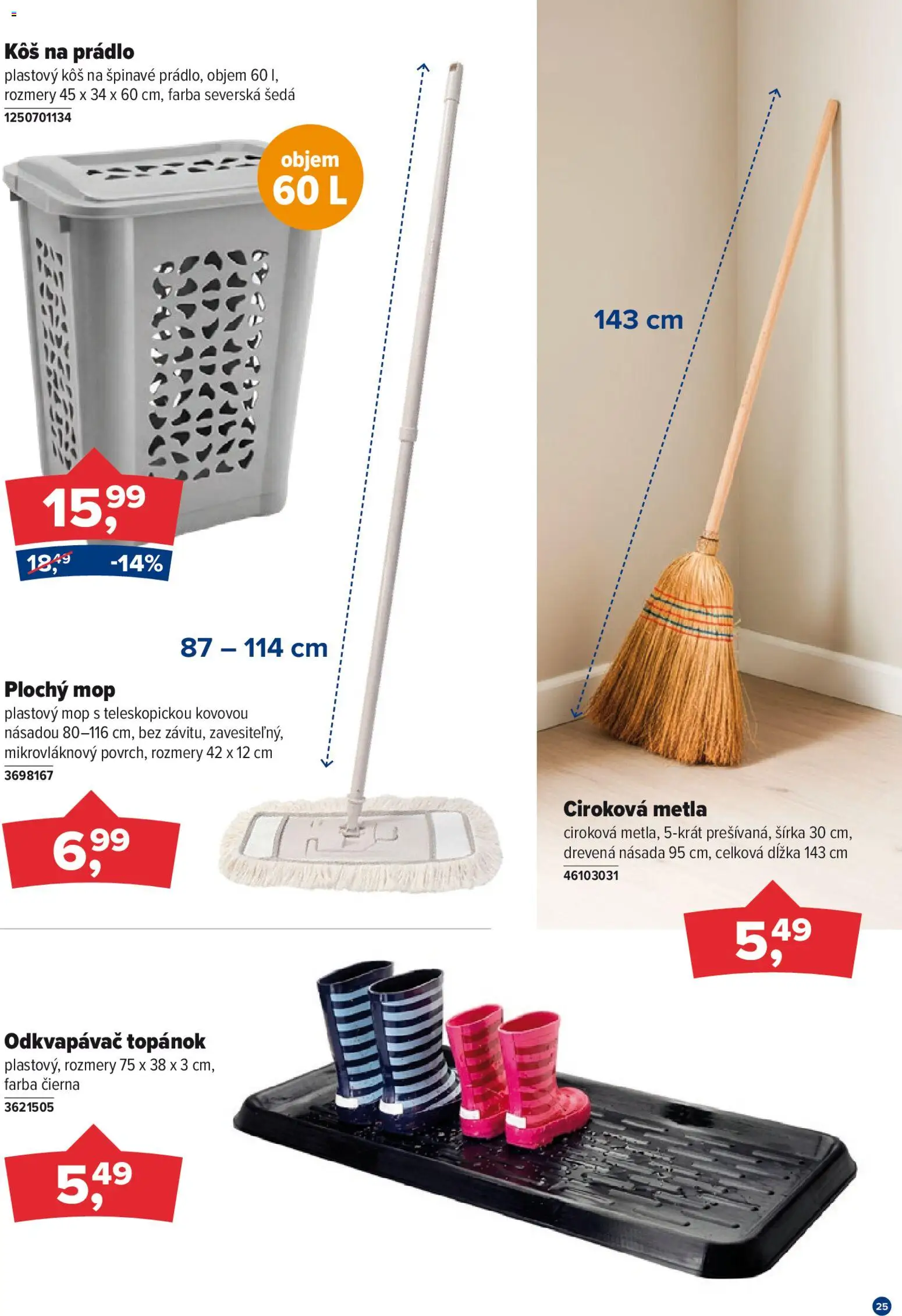 Nové Kinekus akcie – leták je platný od 27.12.2025 | Strana: 25 | Produkty: Kôš na prádlo, Mop, Kôš