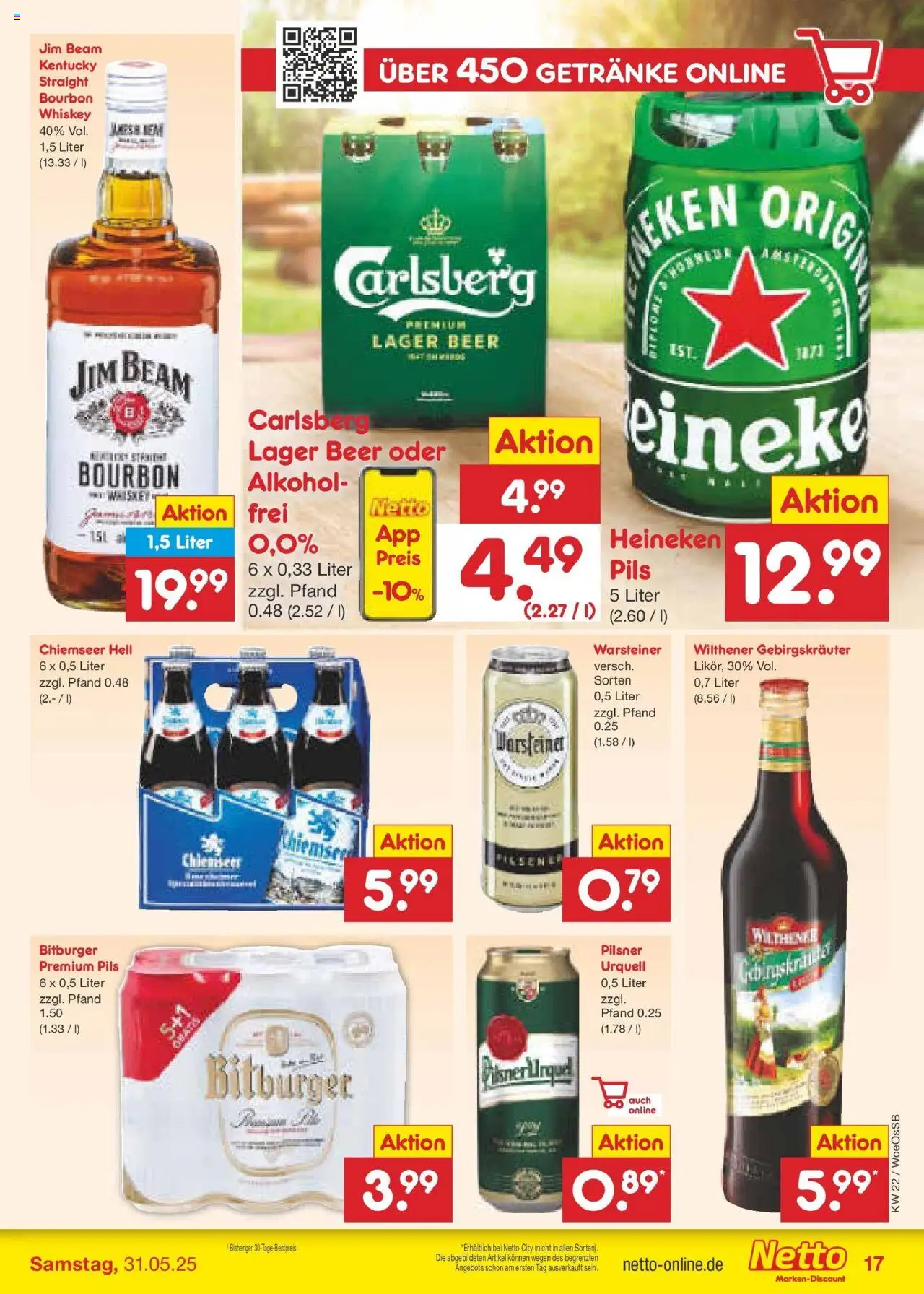 Netto Marken-Discount prospekt Gemmingen	 - gültig ab dem 26.05.2025 | Seite: 21 | Produkte: Carlsberg, Wilthener gebirgskrauter, Bourbon, Whiskey