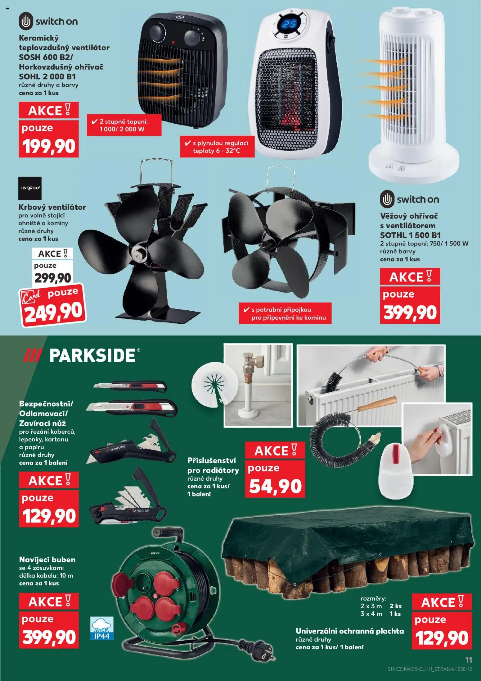 Kaufland leták - Praha 8 od 28.01.2026 | Strana: 11 | Produkty: Parkside, Ventilátor, Barvy, Teplovzdušný ventilátor