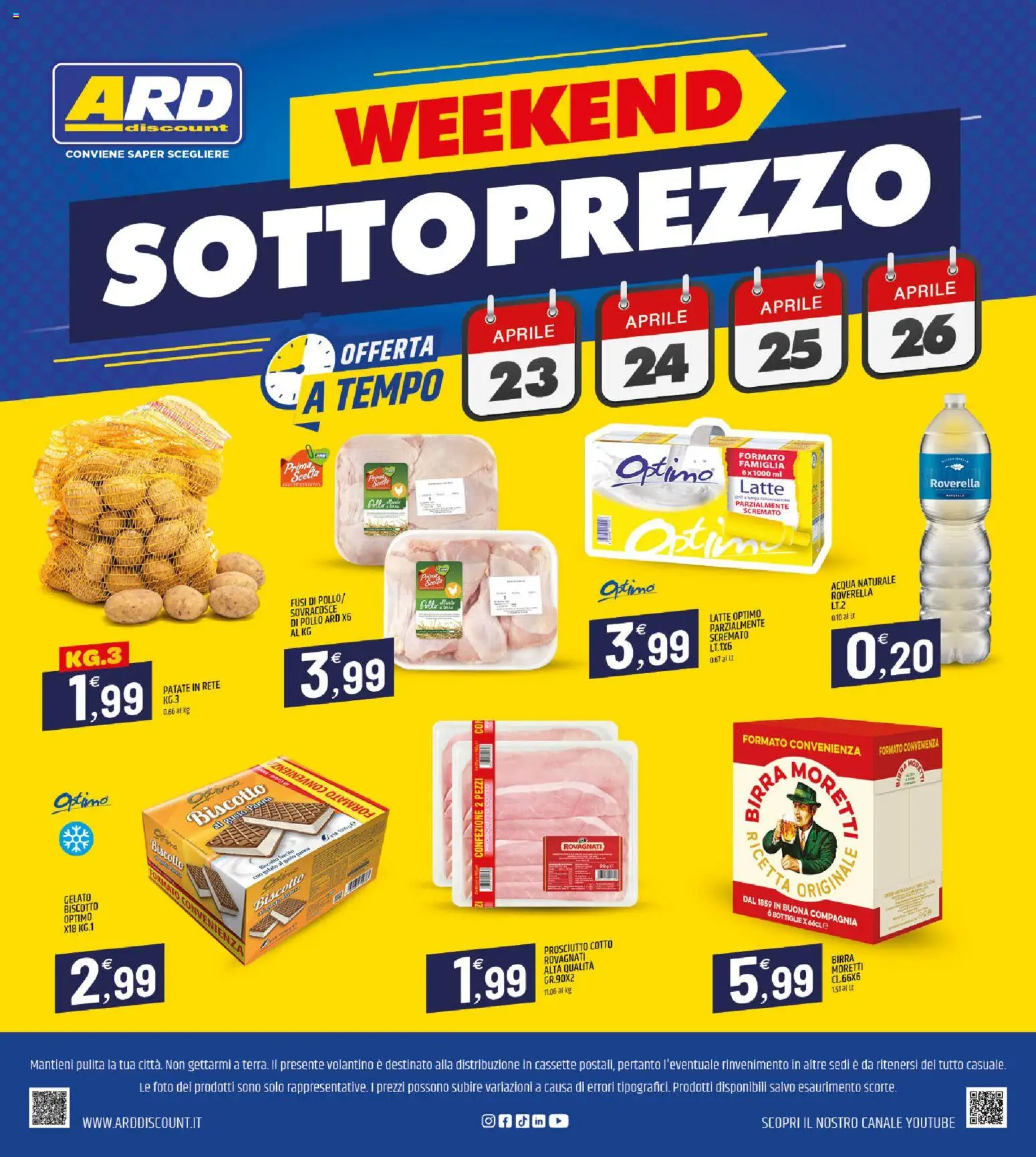 Volantino ARD Discount del 16.04.2026 | Pagina: 20 | Prodotti: Panna, Gelato, Prosciutto, Acqua naturale