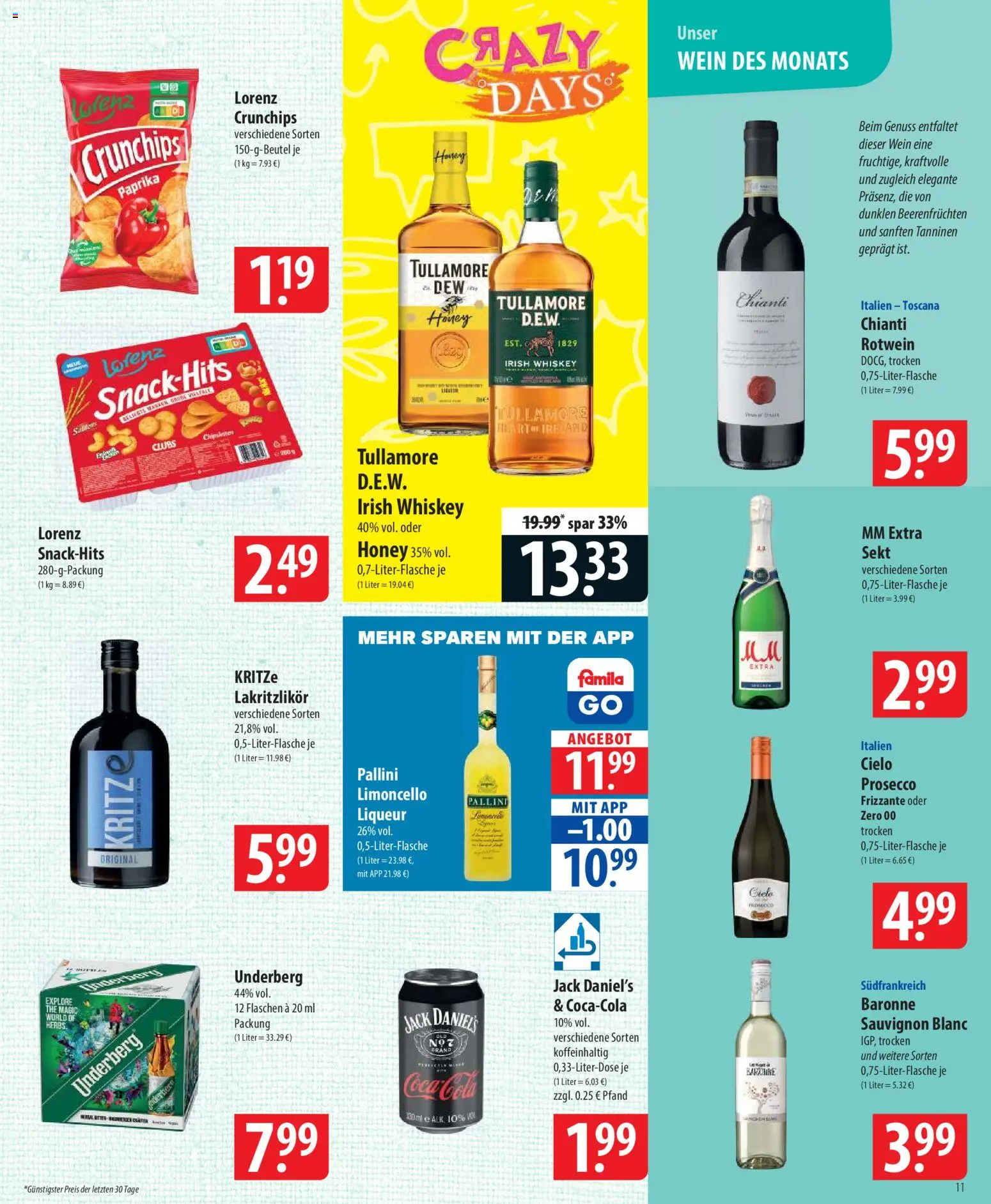 Famila Prospekt 	 – gültig ab 02.03.2026 | Seite: 11 | Produkte: Sekt, Prosecco, Limoncello, Underberg