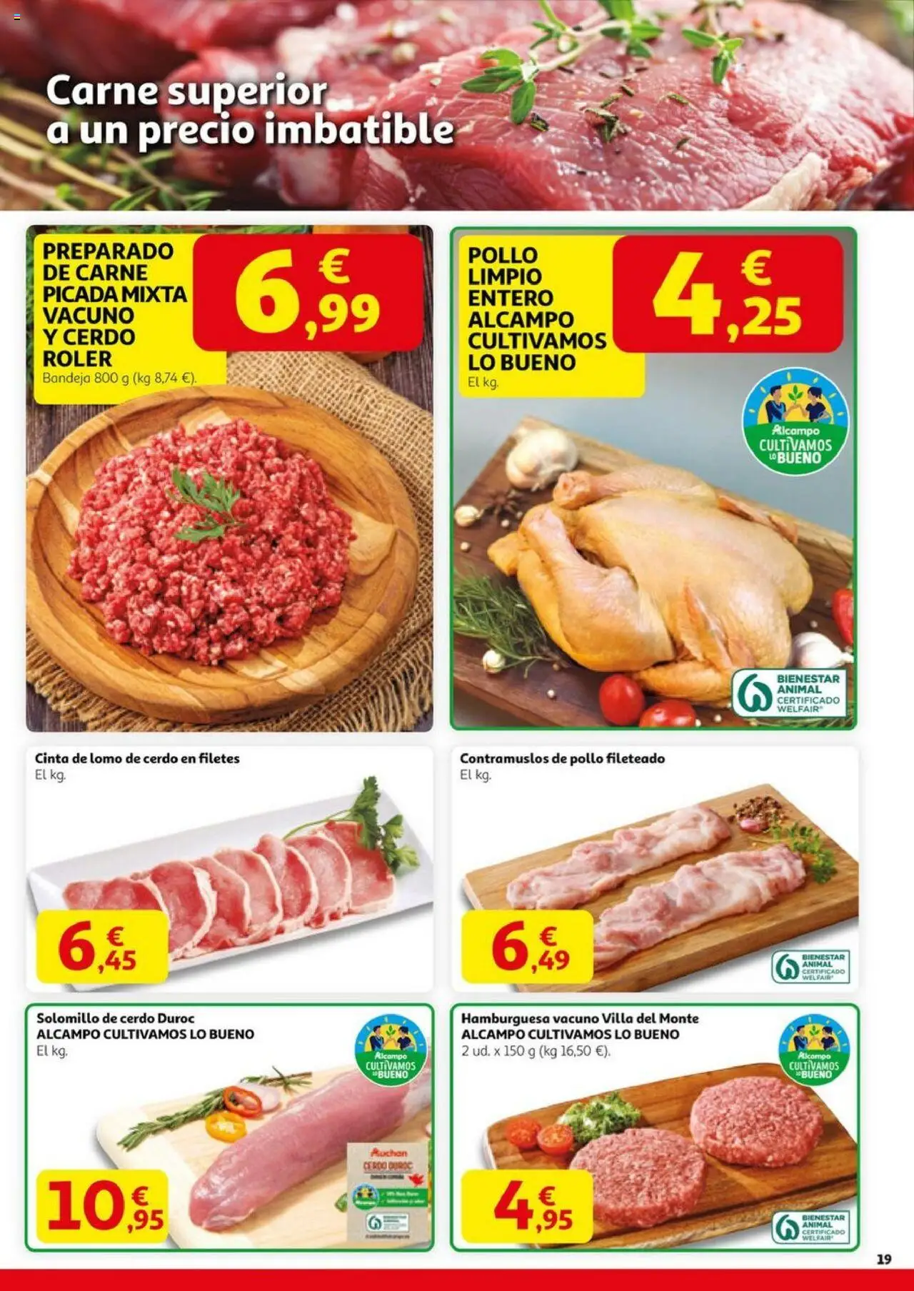Alcampo - HP Nacional  │ válido desde el 14.08.2025 | Página: 19 | Productos: Solomillo de cerdo, Cerdo, Σοκολατούχο γάλα, Bandeja