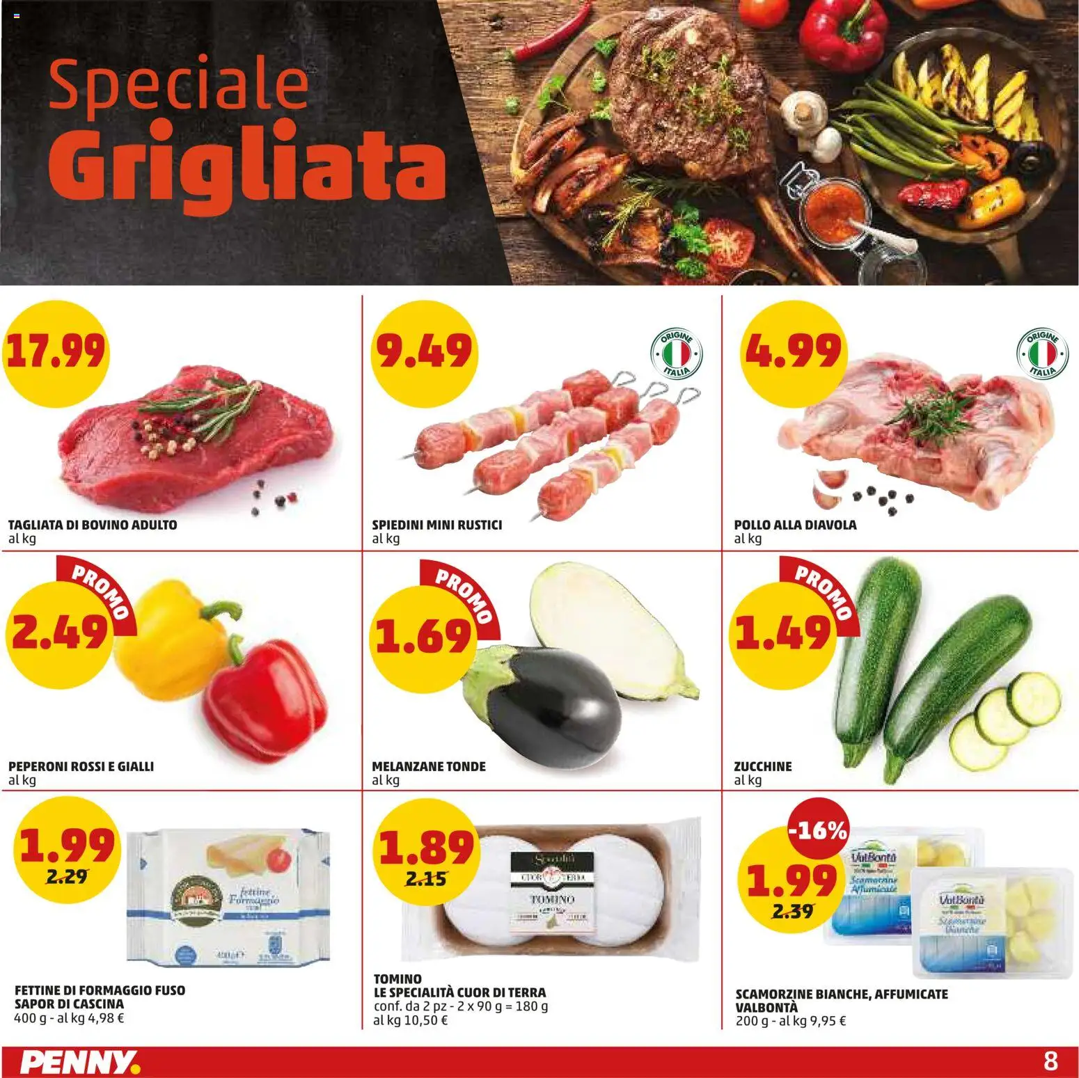 Volantino PENNY del 26.03.2026 | Pagina: 8 | Prodotti: Bovino, Pollo, Peperoni, Rustici