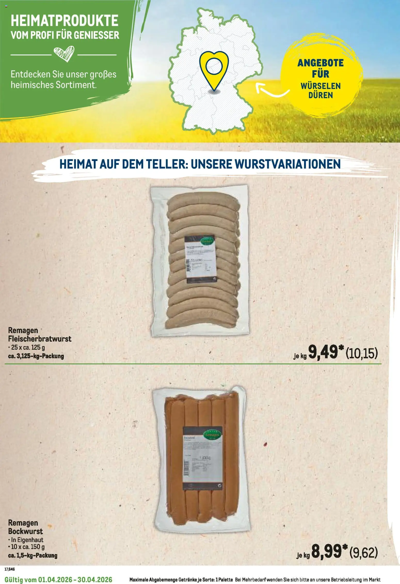 Metro Regionaler Flyer – gültig ab 01.04.2026 | Seite: 24 | Produkte: Bockwurst