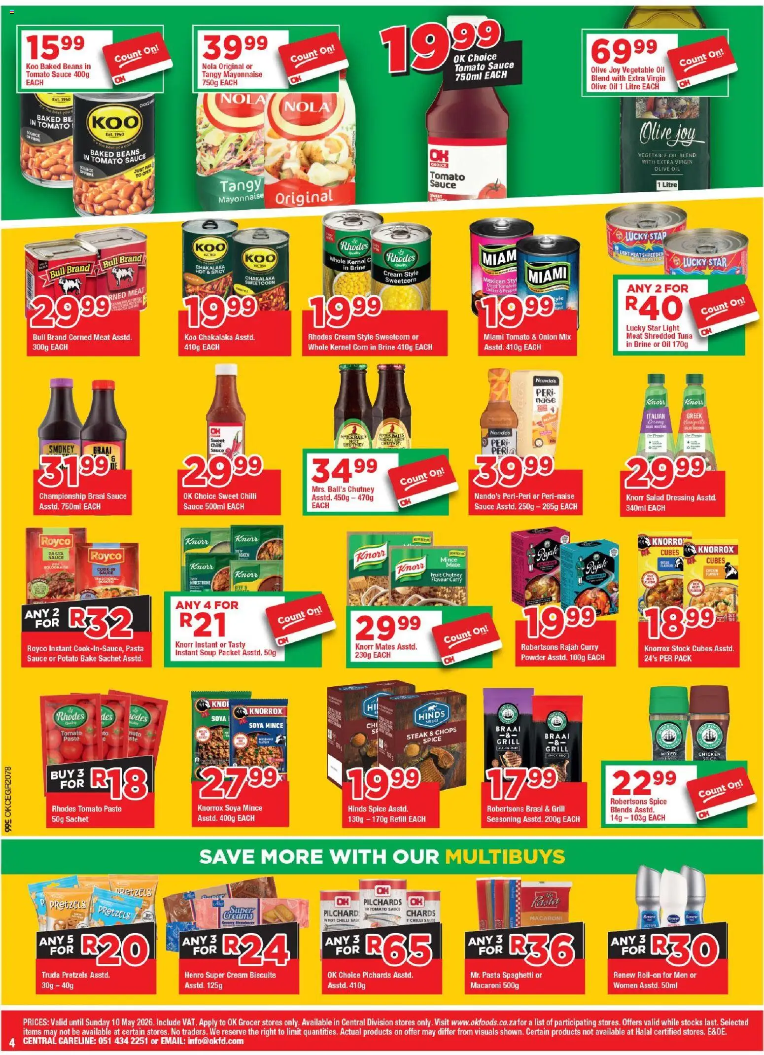 New OK Foods catalogue – valid from 24.04.2026 | Page: 4 | Products: Chutney, Grill, Biscuits, Stock