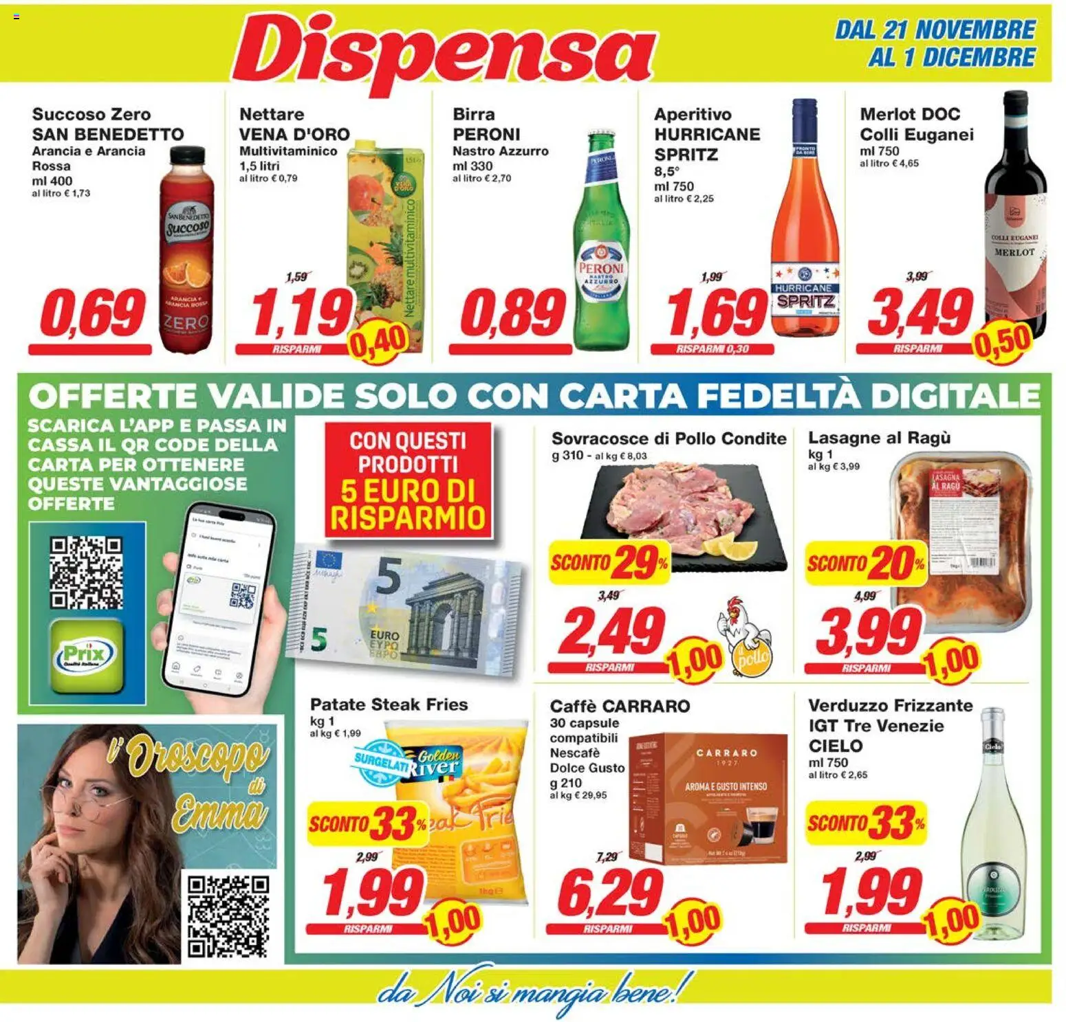 Volantino Prix del 21.11.2025 | Pagina: 13 | Prodotti: Birra, Lasagna, Ragú, Arancia