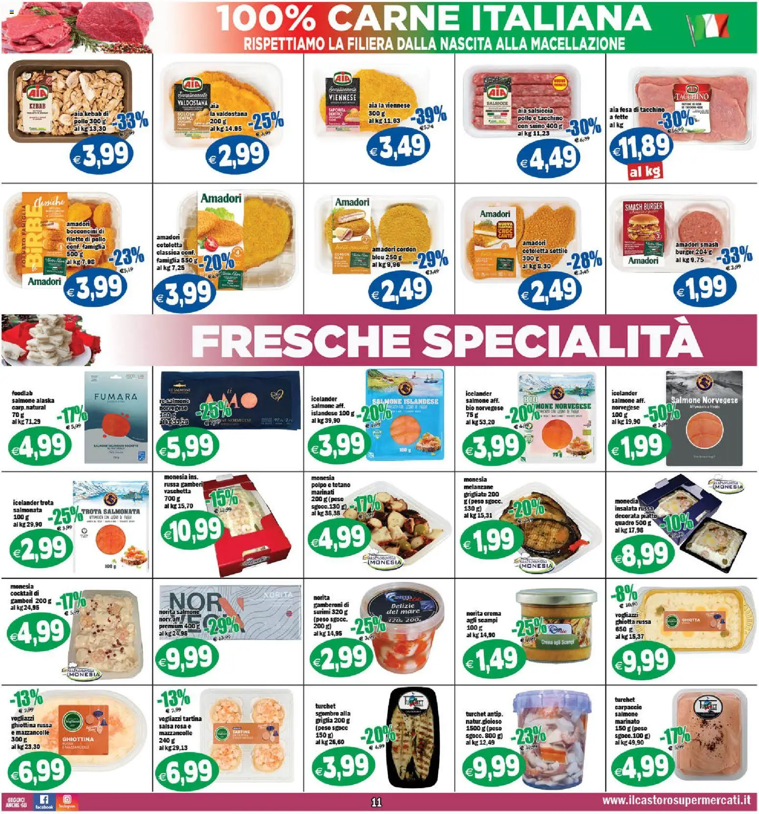 Volantino Il Castoro del 06.12.2025 | Pagina: 11 | Prodotti: Crema, Insalata, Salsiccia, Melanzane