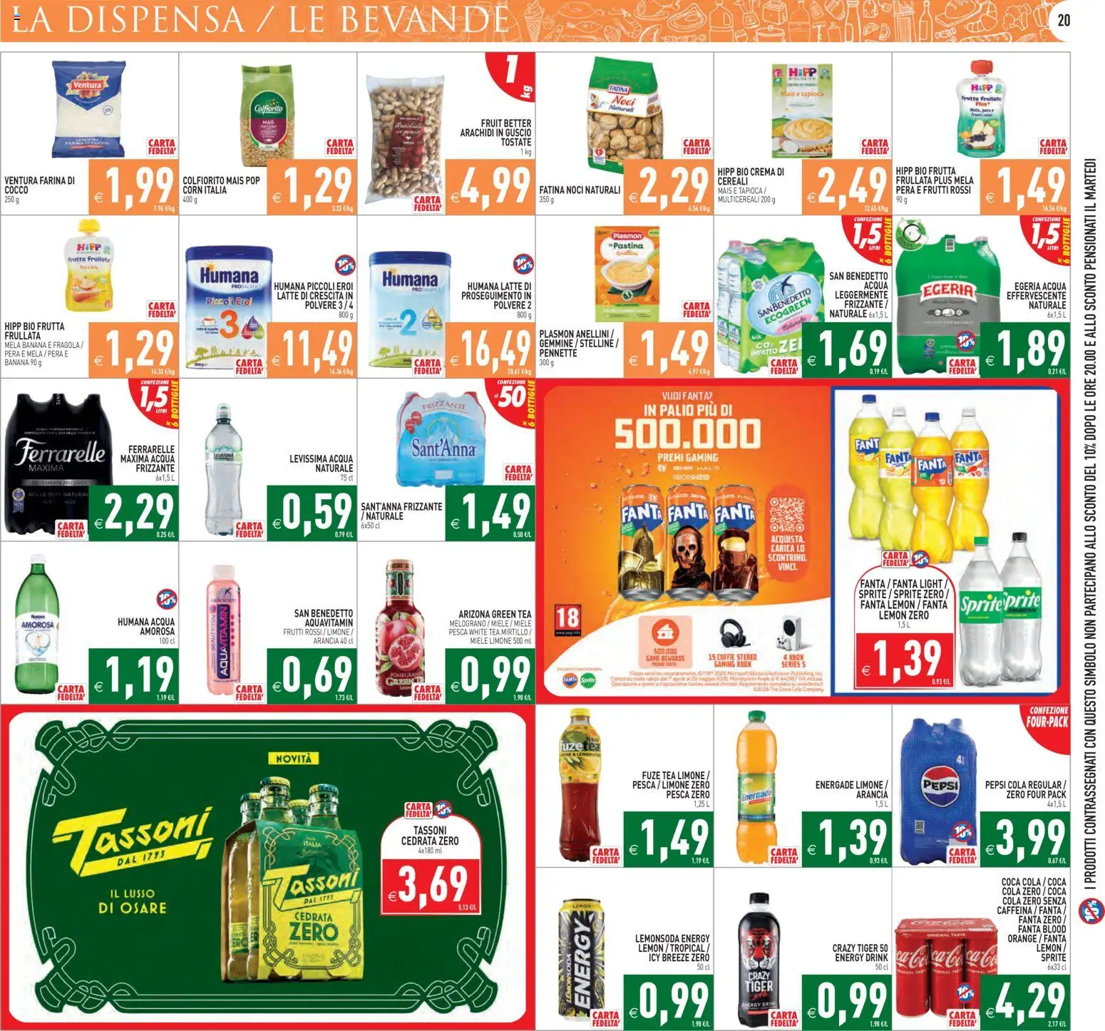 Volantino PIM Supermercati del 17.04.2026 | Pagina: 20 | Prodotti: Crema, Cuffie, Xbox, Ferrarelle