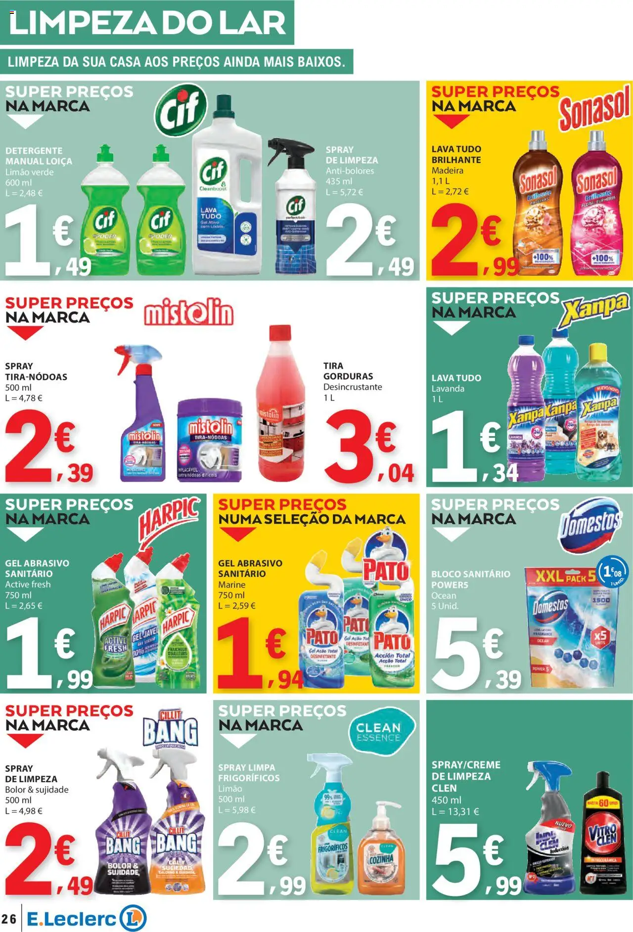 E.Leclerc folheto │ válido de 21.08.2025 | Página: 26 | Produtos: Detergente, Madeiras