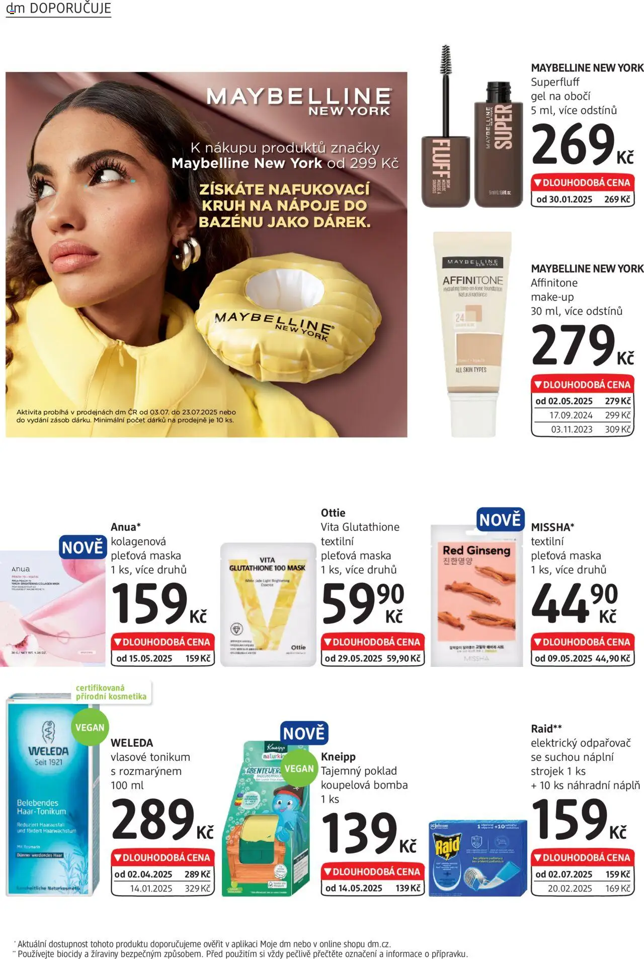 dm drogerie leták od 02.07.2025 | Strana: 16 | Produkty: Pleťová maska, Makeup, Maybelline, Raid