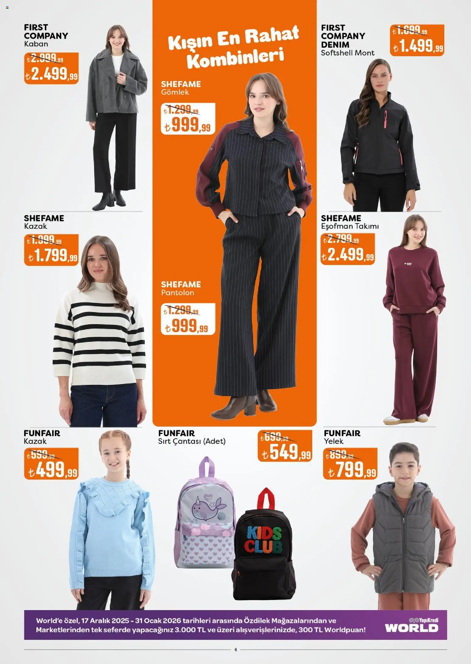 Özdilek Katalog - 15.01.2026 tarihinden itibaren geçerlidir | Sayfa: 4 | Ürünler: Gömlek, Yelek, Sırt çantası, Ocak