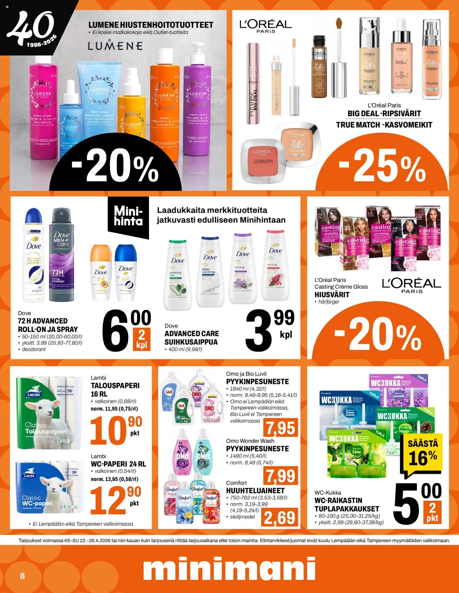 Minimani tarjoukset – voimassa 22.04.2026 alkaen | Sivu: 8 | Tuotteet: Shampoo
