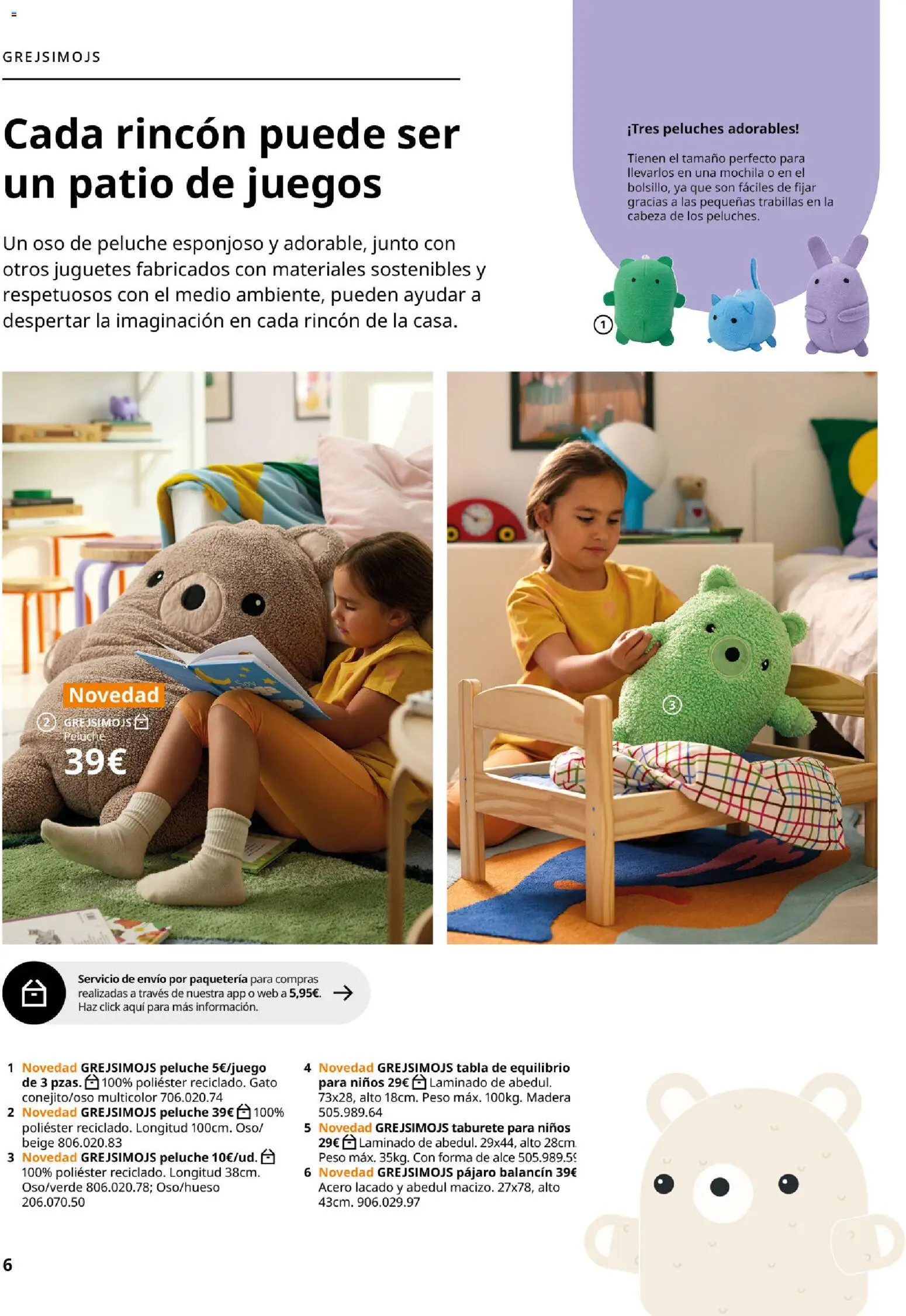 Catálogo IKEA Colección Grejsimojs │ válido desde el 01.02.2026 | Página: 6 | Productos: Taburete, Mochila, Juguetes, Peso