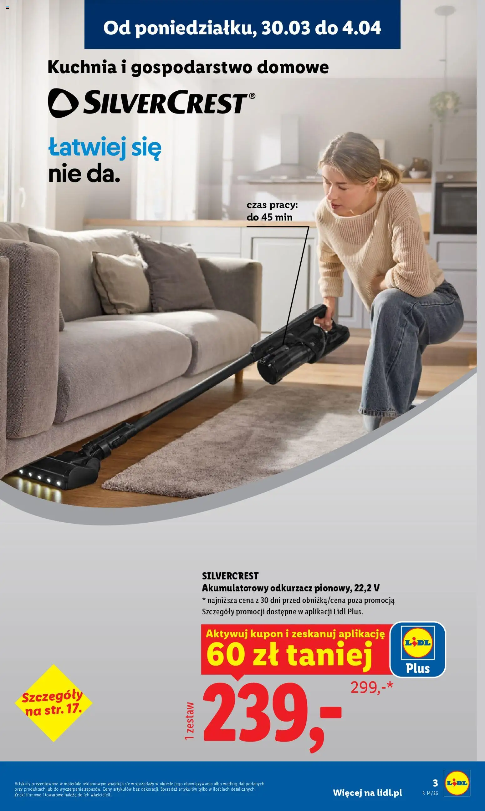 Lidl Katalog od 30.03.2026 | Strona: 3 | Produkty: Odkurzacz, Cleaner