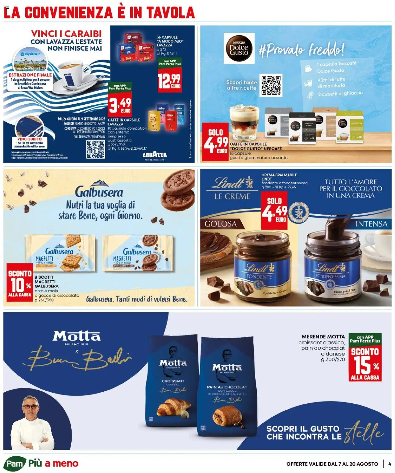 Volantino Panorama del 07.08.2025 | Pagina: 4 | Prodotti: Cioccolato, Biscotti, Croissant, Lavazza