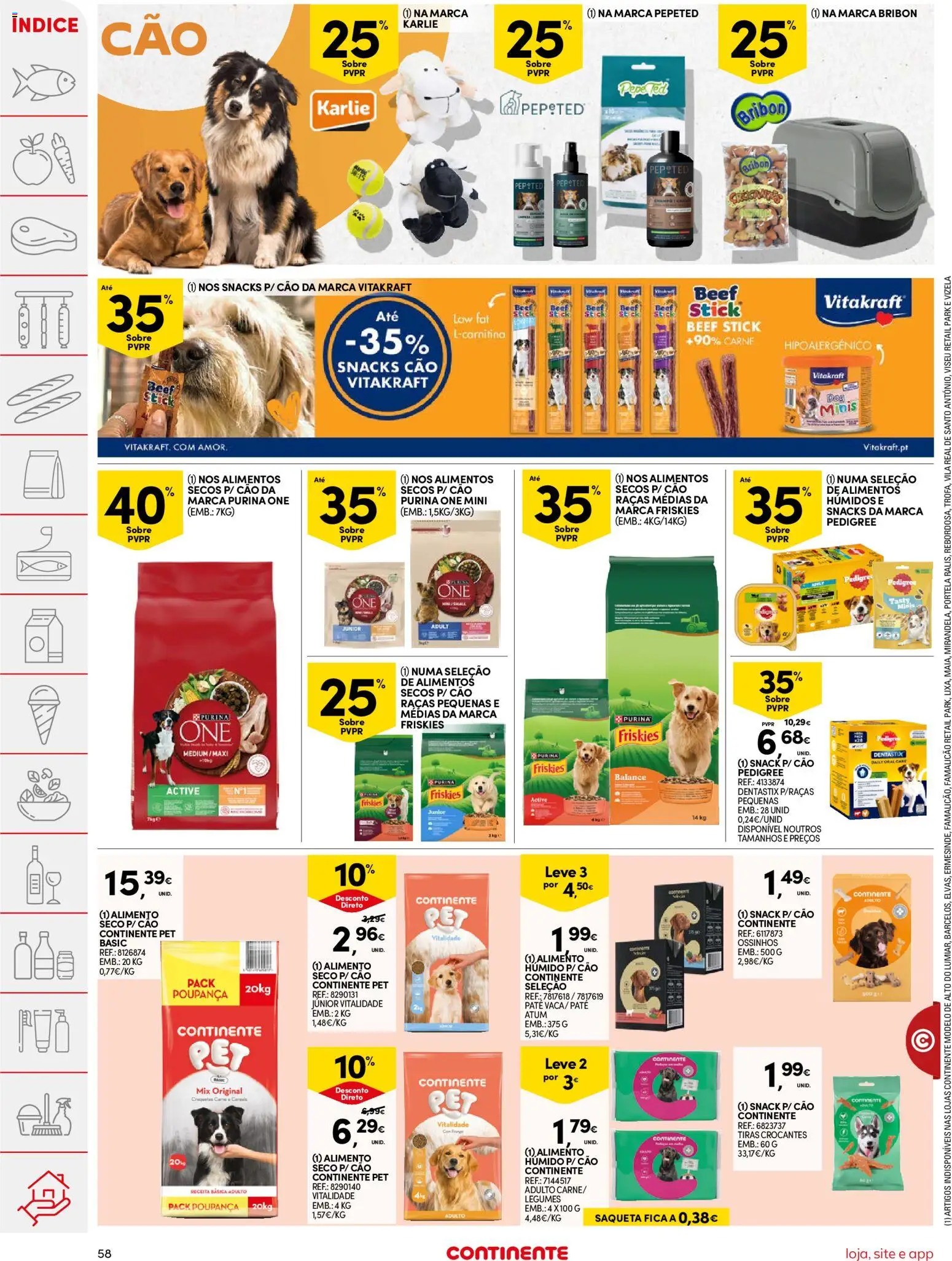 Continente folheto │ válido de 10.03.2026 | Página: 58 | Produtos: Atum, Purina one, Base, Carne
