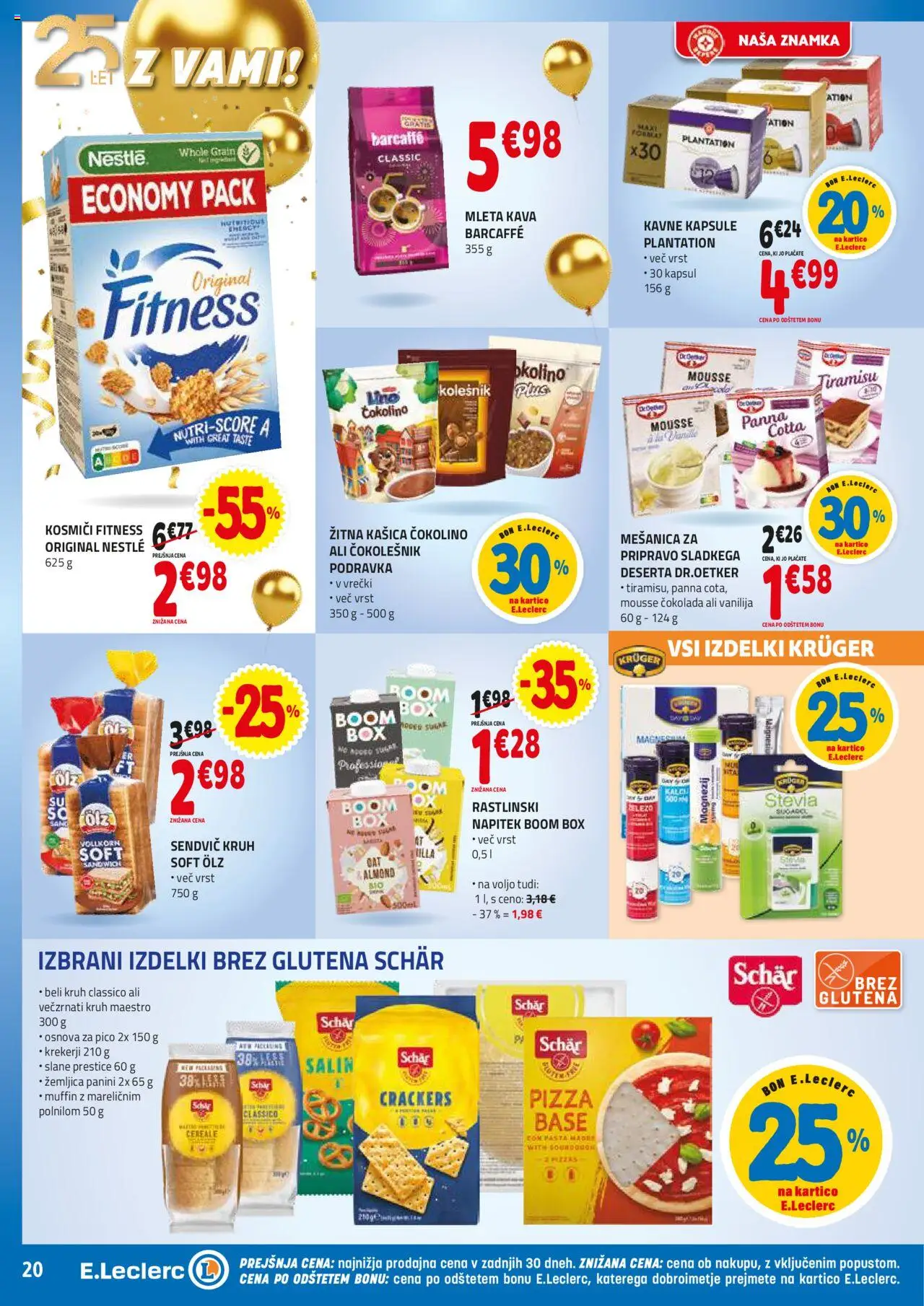 E.leclerc katalog │ velja od 18.06.2025 | Stran: 20 | Izdelki: Čokolešnik, Kavne kapsule, Kruh, Cokolada