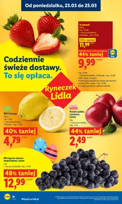 Pogląd oferty "BIO Cytryny, 500 g" - ważna od 23.03.2026 | Strona: 18 | Produkty: Winogrona, Cytryny, Jabłka, Truskawki