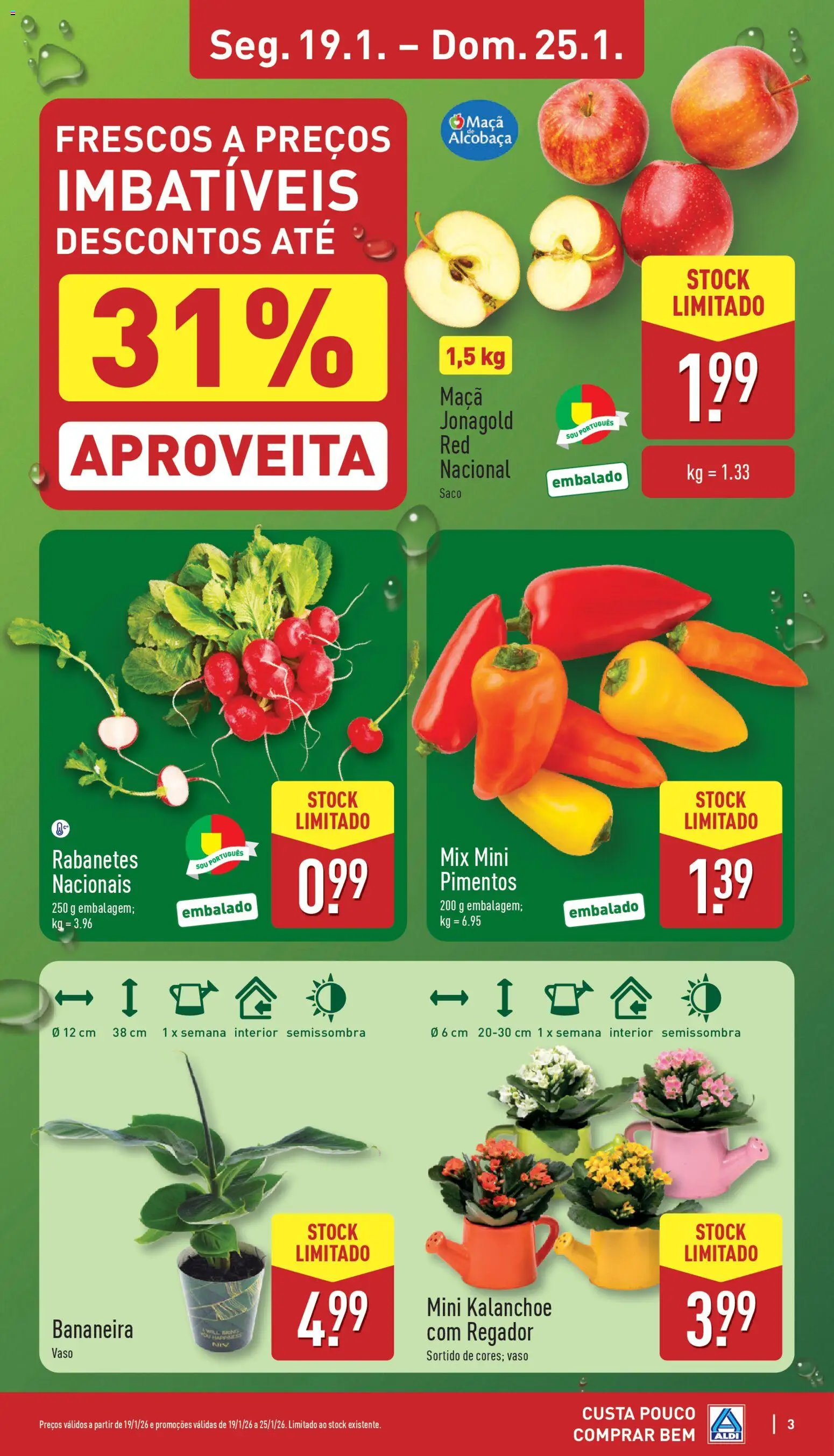 Aldi folheto │ válido de 19.01.2026 | Página: 3 | Produtos: Maça, Vaso