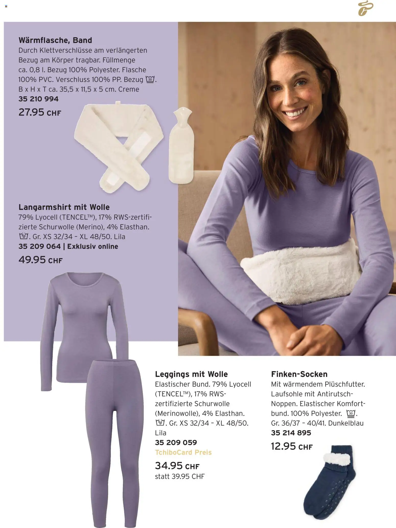 Tchibo Aktionen Die Freude am süssen Nichtstun – gültig ab 09.12.2025 | Seite: 15 | Produkte: Leggings, Creme, Langarmshirt