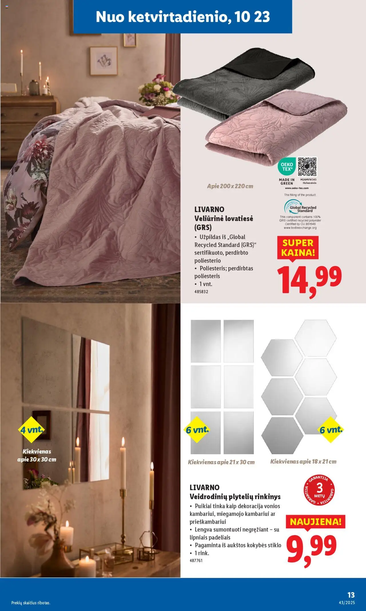 LIDL akcijos nuo 20.10.2025 | Puslapis: 29 | Prekių: Lovatiesė